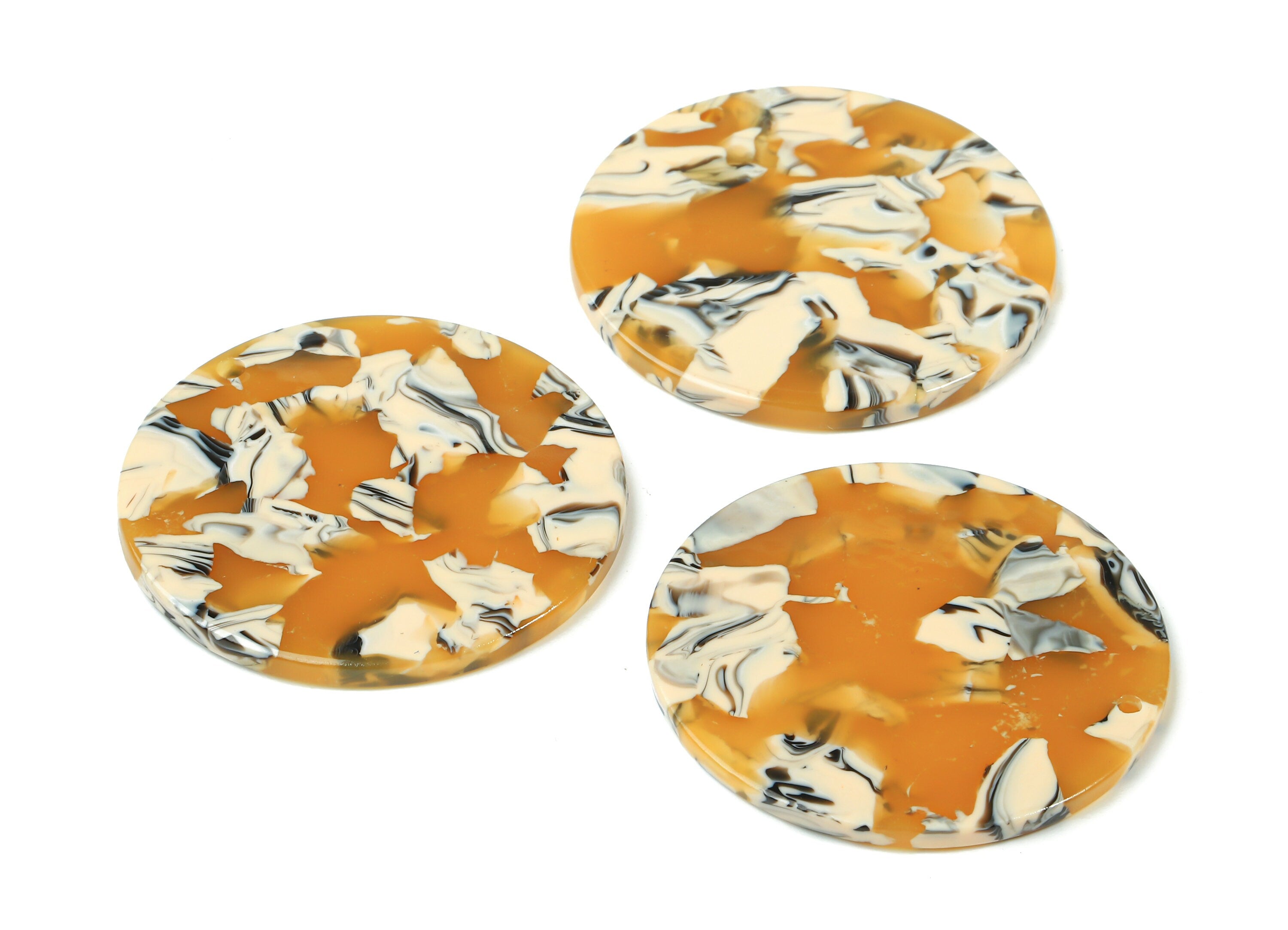 Acetate Round Charms - Round Earrings and Pendant - Earring Findings - 1 Hole - Color Code:A257 - 36.7x36.7x2.5mm - AC1549-A14 - DOMEDBAZAAR