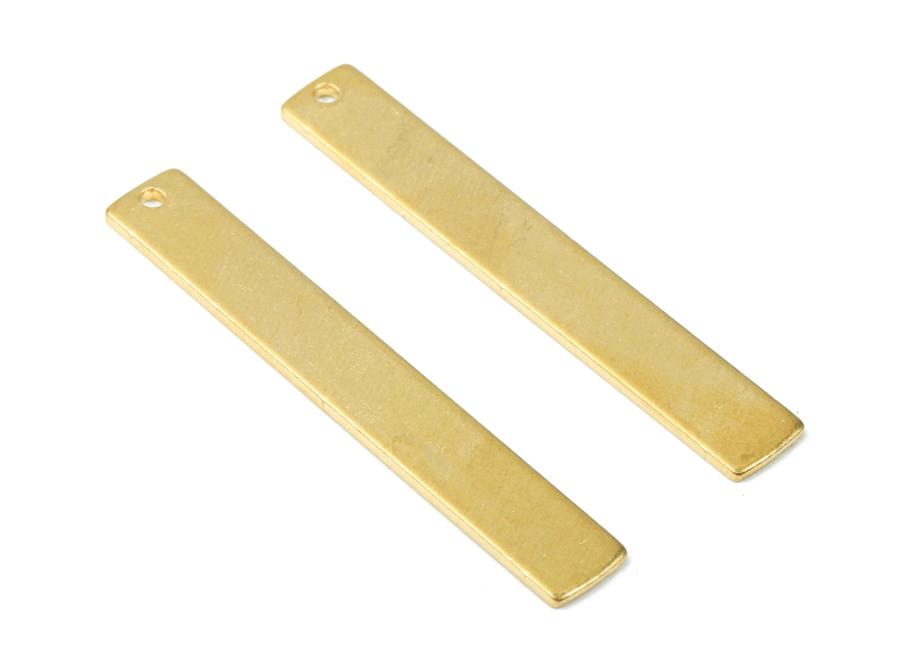 Personalized stamping blank - Brass Rectangle Bar Charms - Raw Brass Rectangle Bar Earrings and Pendant - 40.8x6.08x1mm - PP2812 - DOMEDBAZAAR
