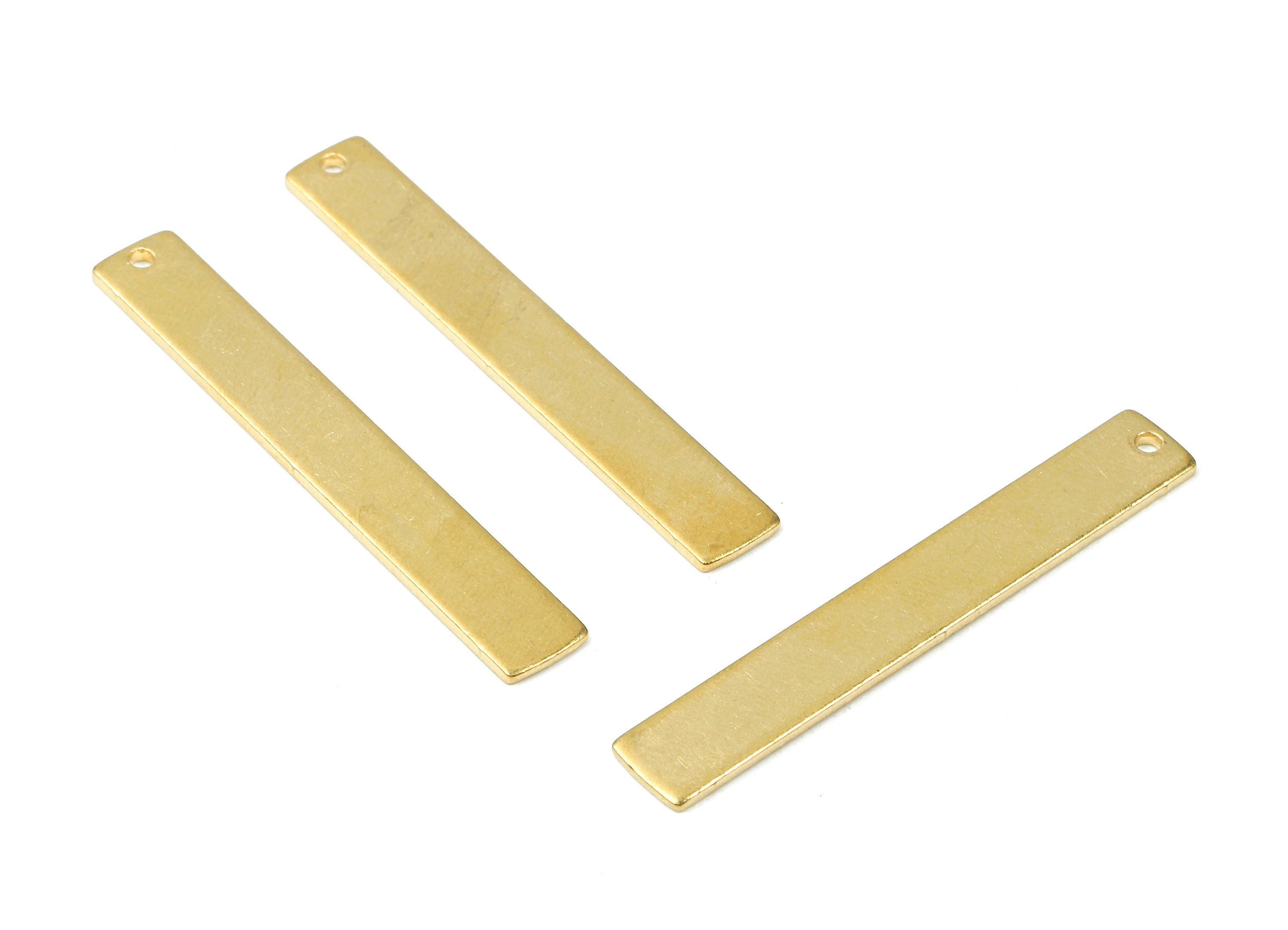 Personalized stamping blank - Brass Rectangle Bar Charms - Raw Brass Rectangle Bar Earrings and Pendant - 40.8x6.08x1mm - PP2812 - DOMEDBAZAAR