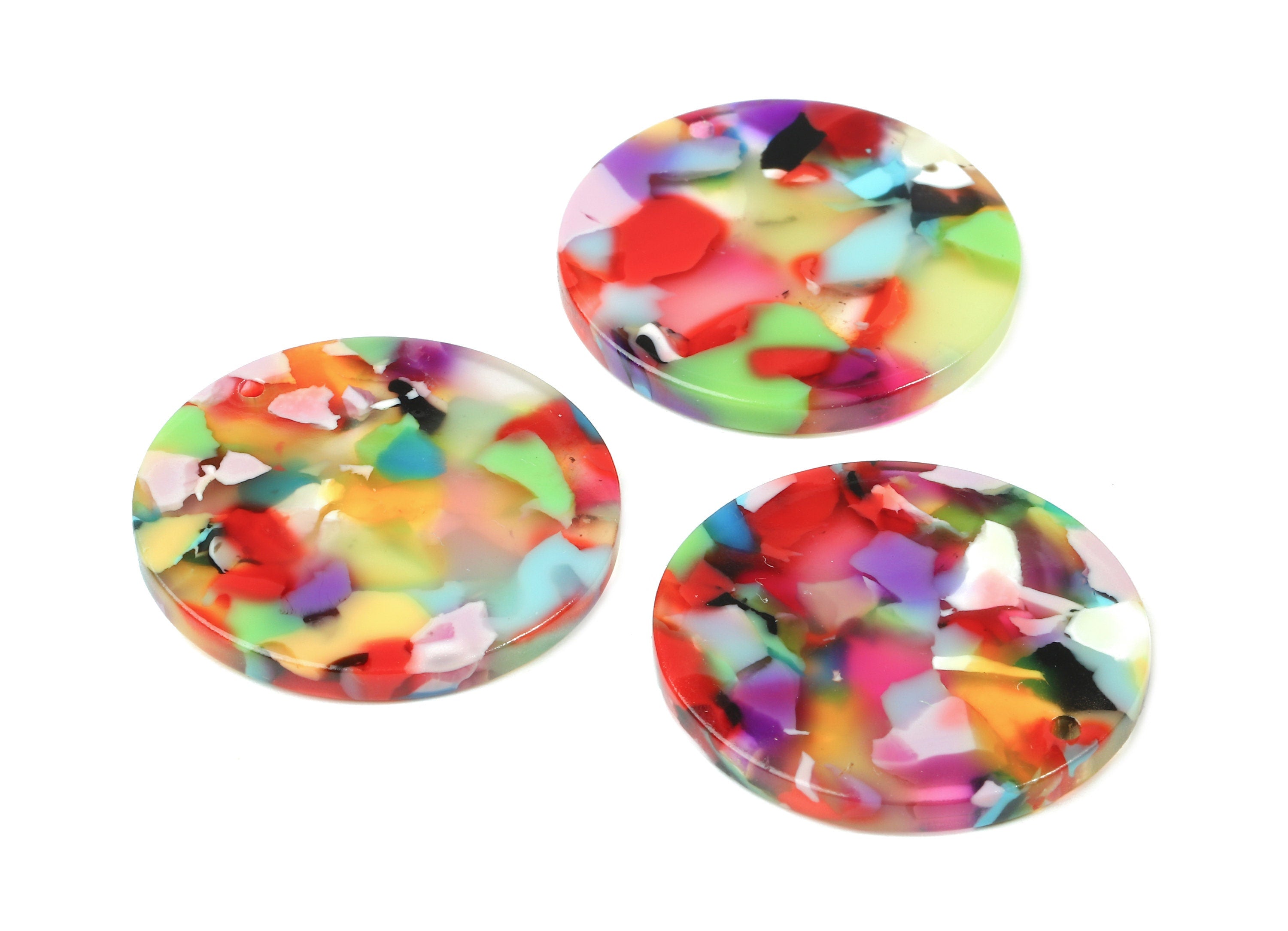 Acetate Round Charms - Round Earrings and Pendant - Earring Findings - 1 Hole - Color Code: A21 - 29.67x29.67x2.5mm - AC1639-A21 - DOMEDBAZAAR