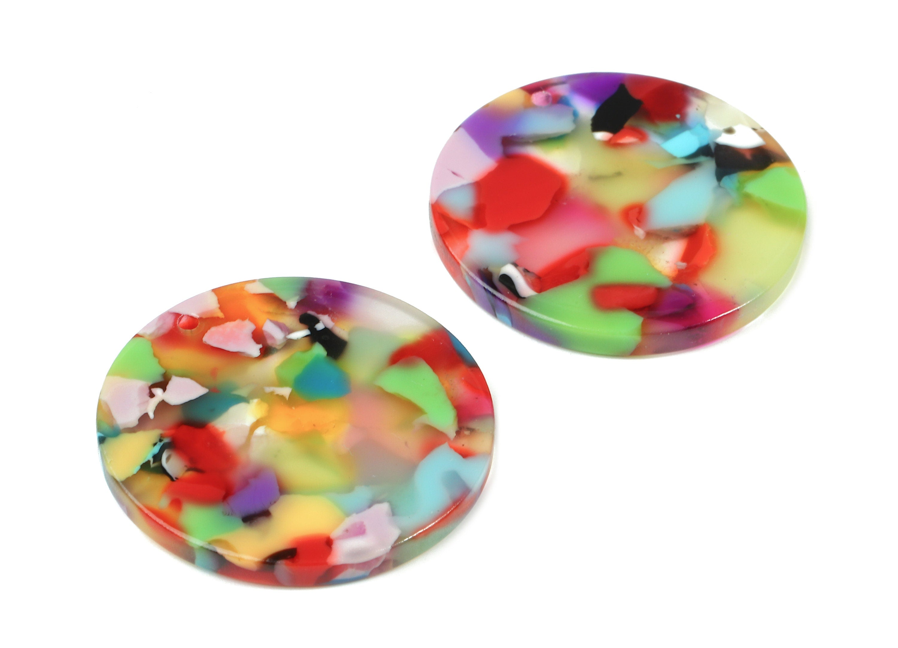 Acetate Round Charms - Round Earrings and Pendant - Earring Findings - 1 Hole - Color Code: A21 - 29.67x29.67x2.5mm - AC1639-A21 - DOMEDBAZAAR