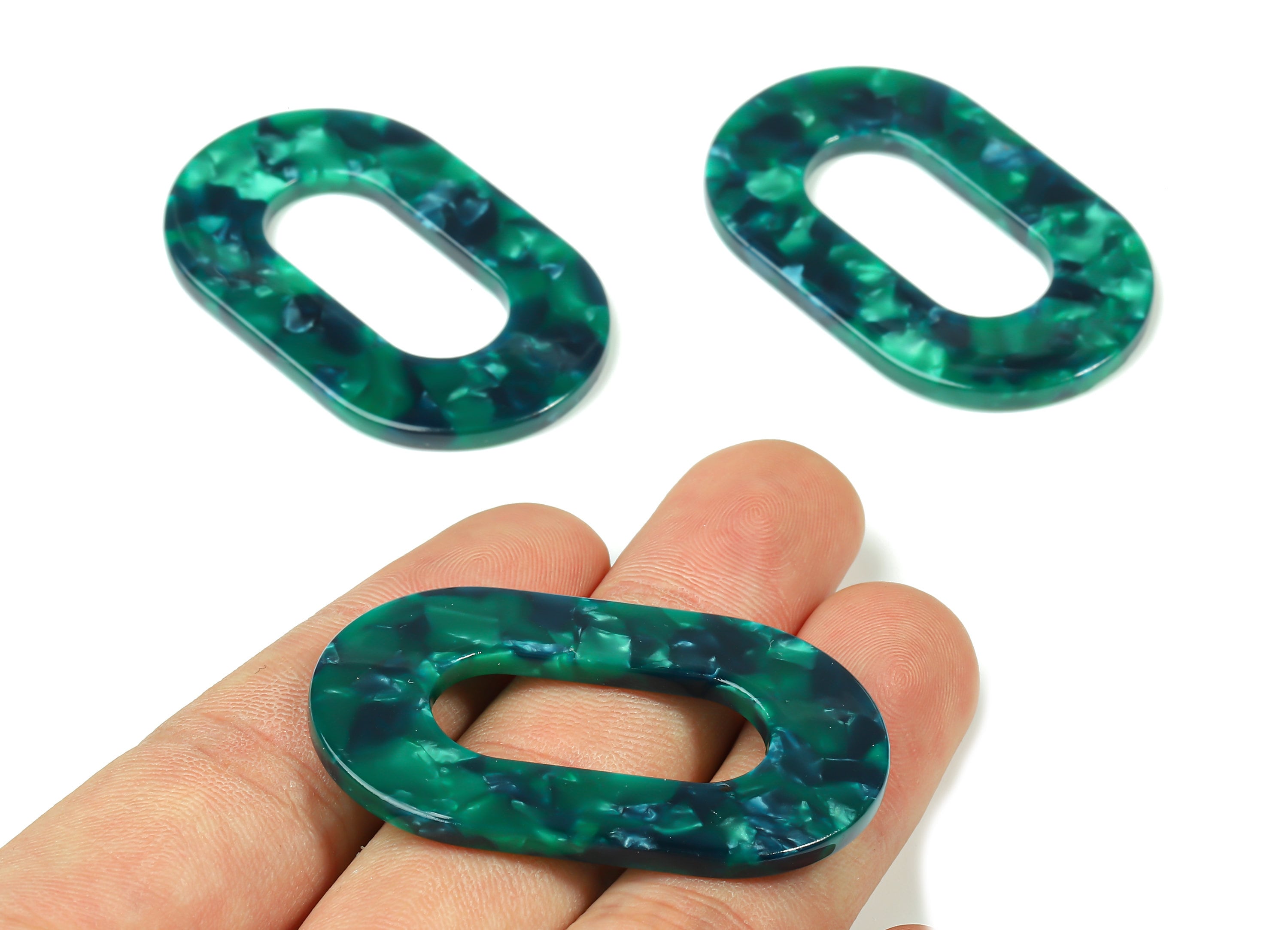 Acetate Oval Earring Charms - Acrylic Oval Pendant - Earring Findings - Jewelry Supplies - Color Code: A13 - 46.89x29.3x2.63mm - AC1149-A13 - DOMEDBAZAAR