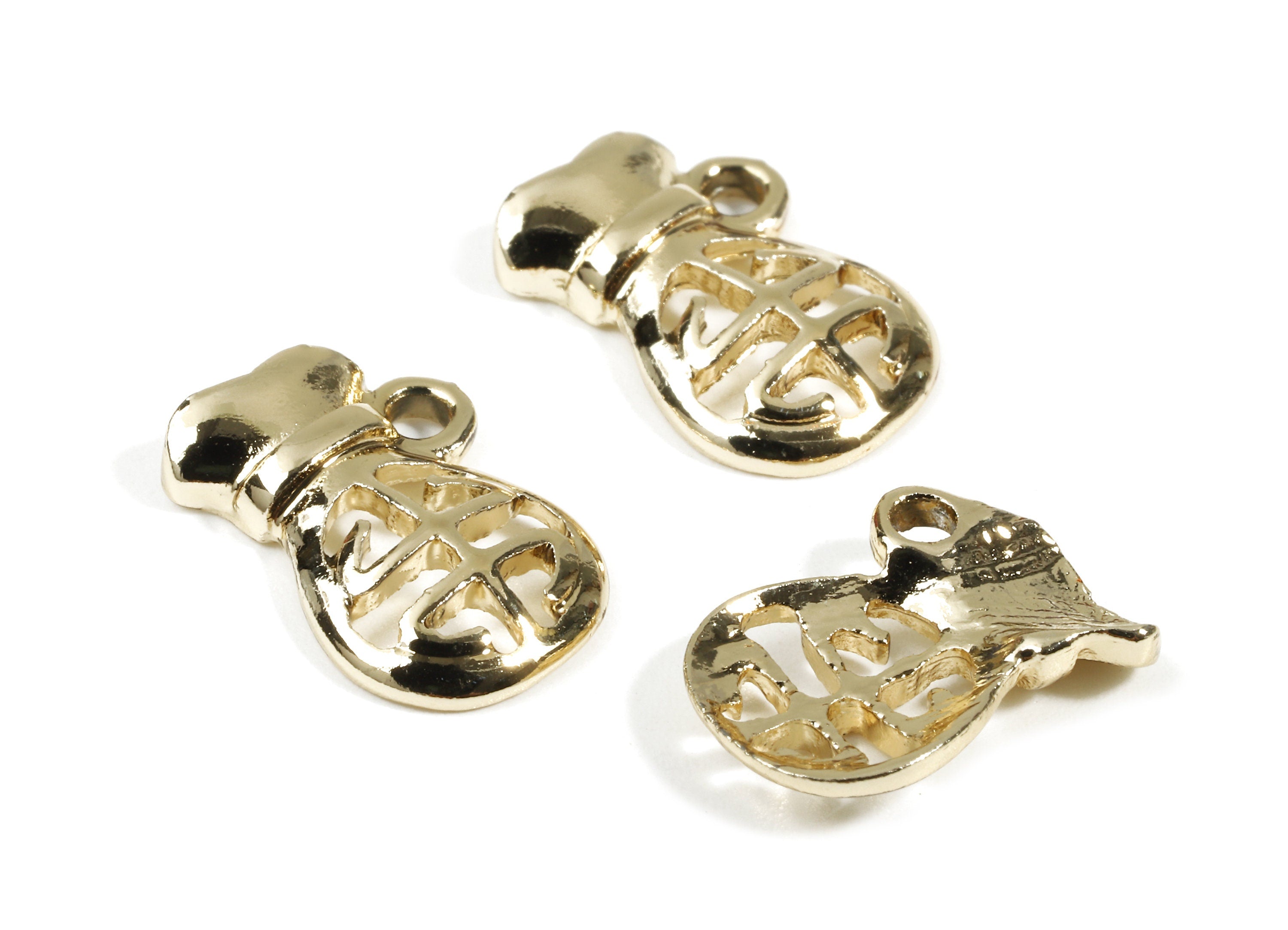 Alloy Vase Clef Charms - Zinc Alloy Vase Clef Earrings and Pendant - Gold Tone Plated Pendant - 15.16x10.44x3mm - ZZ1496 - DOMEDBAZAAR