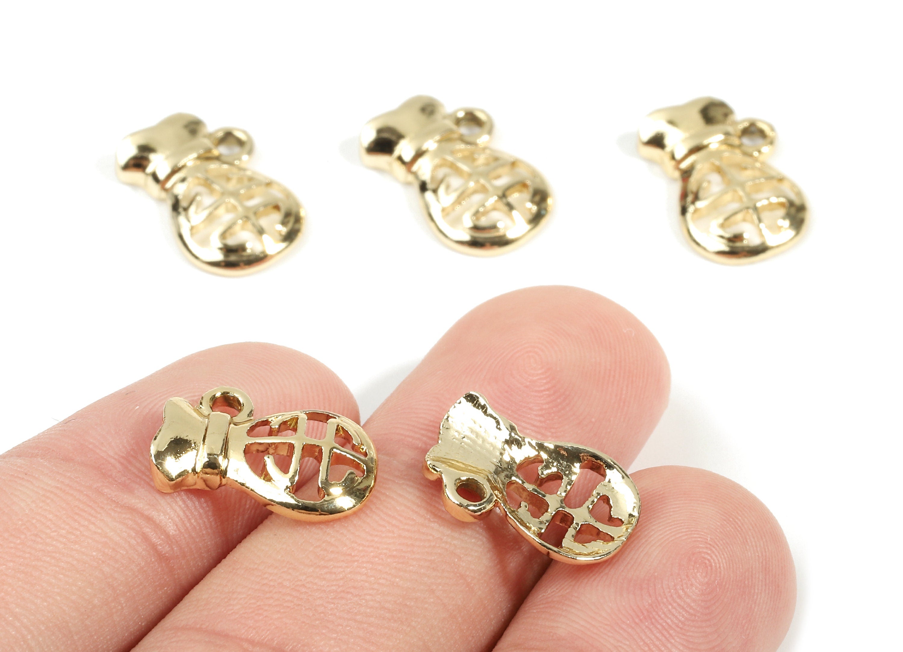 Alloy Vase Clef Charms - Zinc Alloy Vase Clef Earrings and Pendant - Gold Tone Plated Pendant - 15.16x10.44x3mm - ZZ1496 - DOMEDBAZAAR