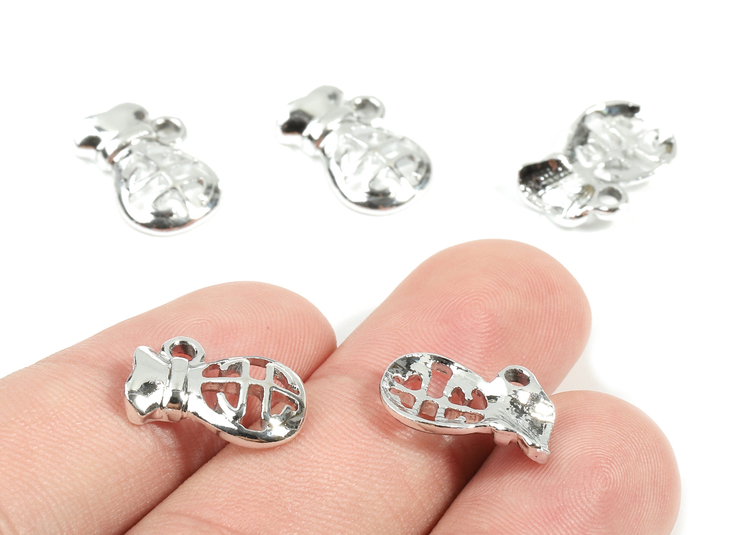 Alloy Vase Clef Charms - Zinc Alloy Vase Clef Earrings and Pendant - Silver Tone Plated Pendant - 15.16x10.44x3mm - ZZ1497 - DOMEDBAZAAR
