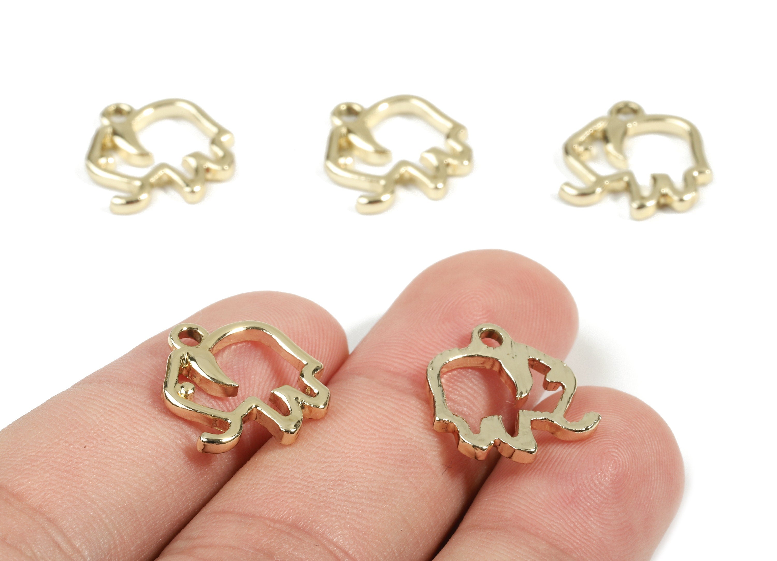 Alloy Elephant Clef Charm - Zinc Alloy Elephant Clef Earrings and Pendant - Gold Tone Plated Pendant - 16.13x15.34x2.35mm - ZZ1498 - DOMEDBAZAAR