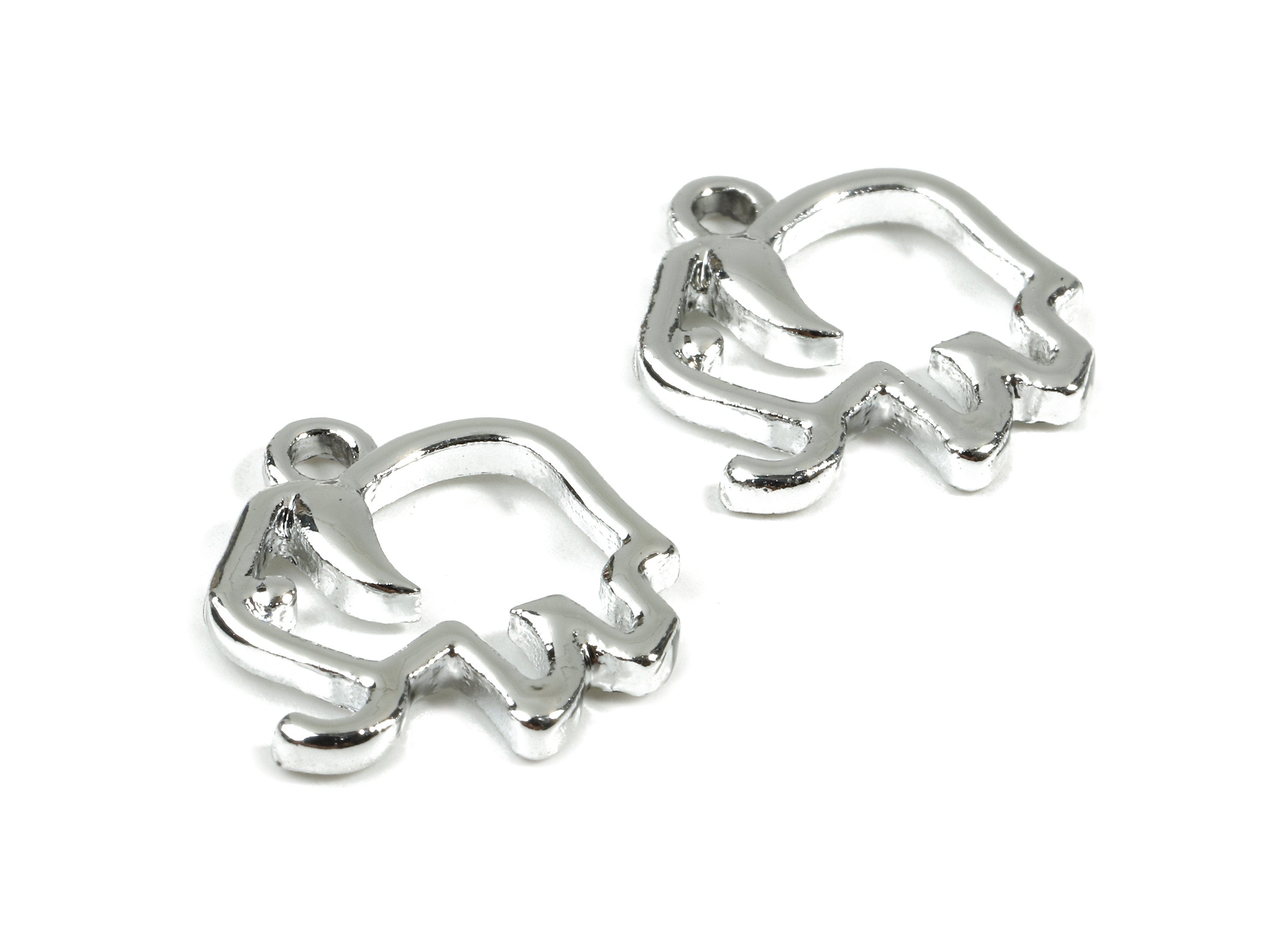 Alloy Elephant Clef Charm - Zinc Alloy Elephant Clef Earrings and Pendant - Silver Tone Plated Pendant - 16.13x15.34x2.35mm - ZZ1499 - DOMEDBAZAAR