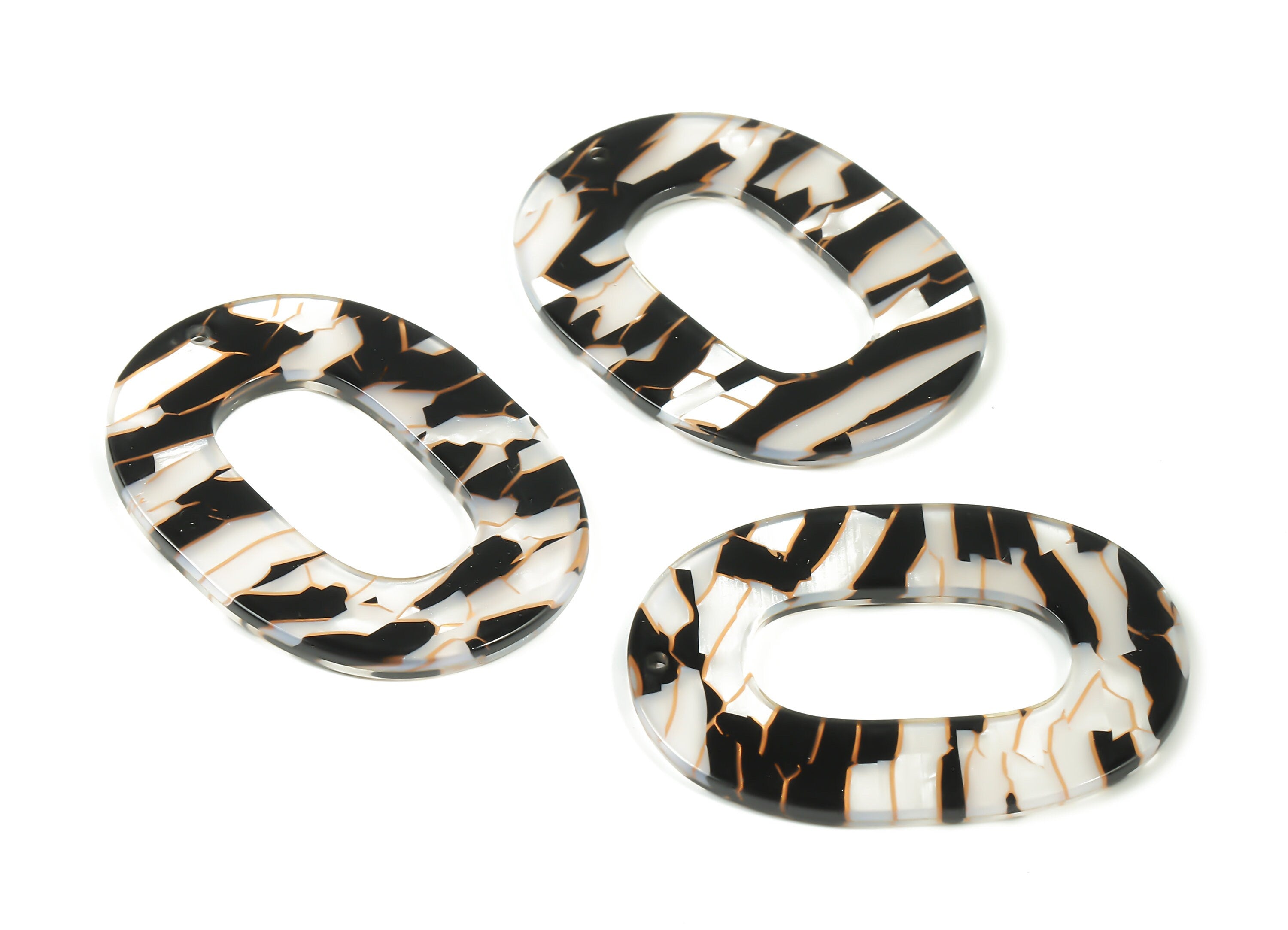 Acetate Oval Charms - Oval Earrings and Pendant - Earring Findings - Jewelry Supplies - Color Code: A403 - 46.81x34.24x2.32mm - AC1065-A403 - DOMEDBAZAAR