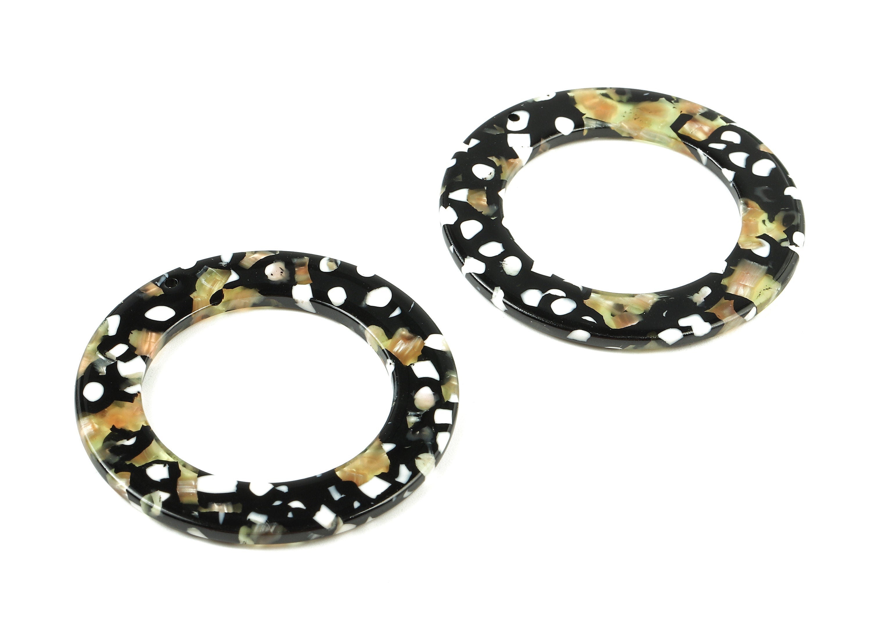 Acetate Circle Charms - Hoop Earrings & Pendant - Acetate Earrings for Big Circle - Color Code: A193- 47.86x47.86x2.67mm - AC1245-A193 - DOMEDBAZAAR