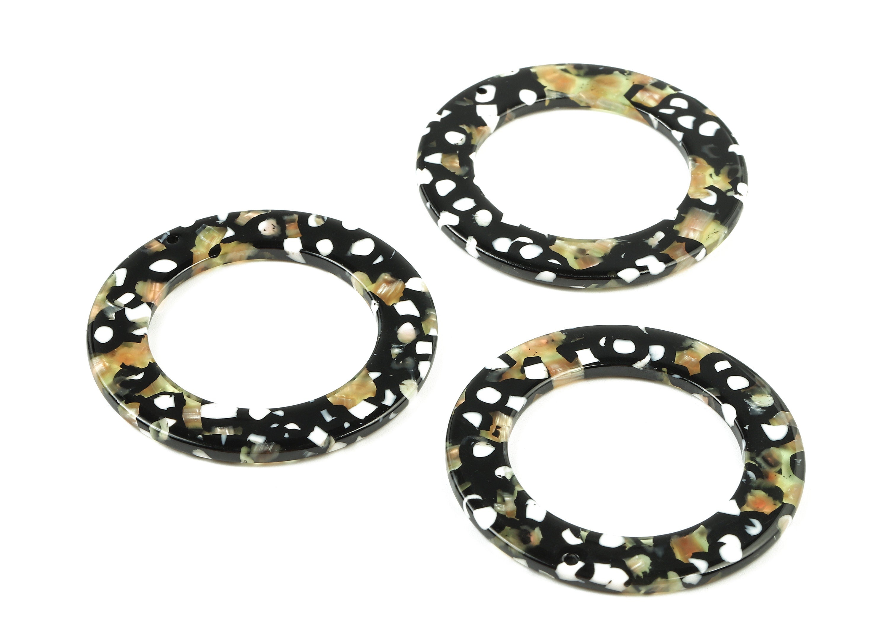 Acetate Circle Charms - Hoop Earrings & Pendant - Acetate Earrings for Big Circle - Color Code: A193- 47.86x47.86x2.67mm - AC1245-A193 - DOMEDBAZAAR