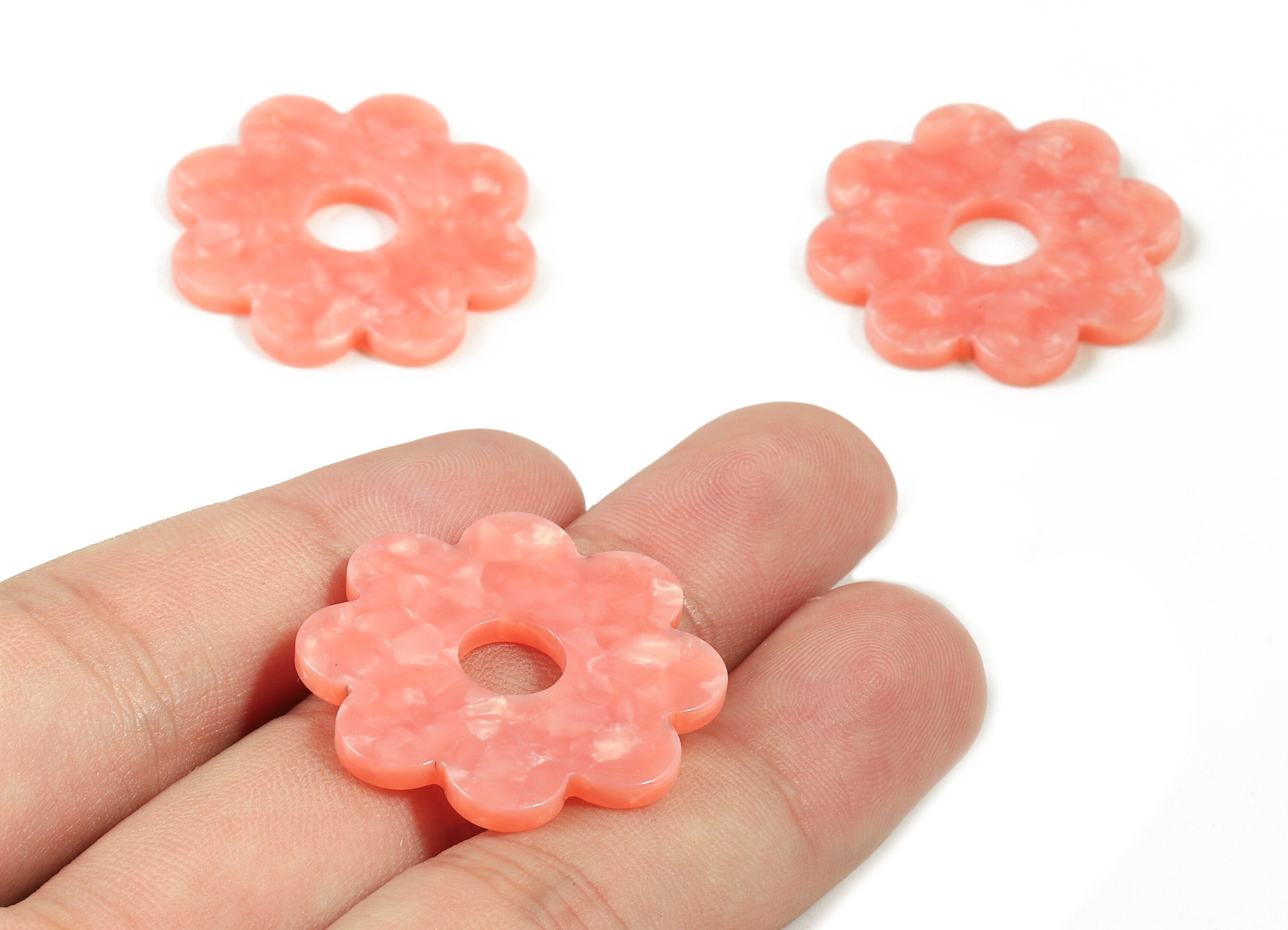 Acetate Flower Charms - Flower Earrings and Pendant - Earring Findings - Jewelry Supplys - Color Code: A409 - 28.8x28.8x2.61mm - AC1753-A409 - DOMEDBAZAAR