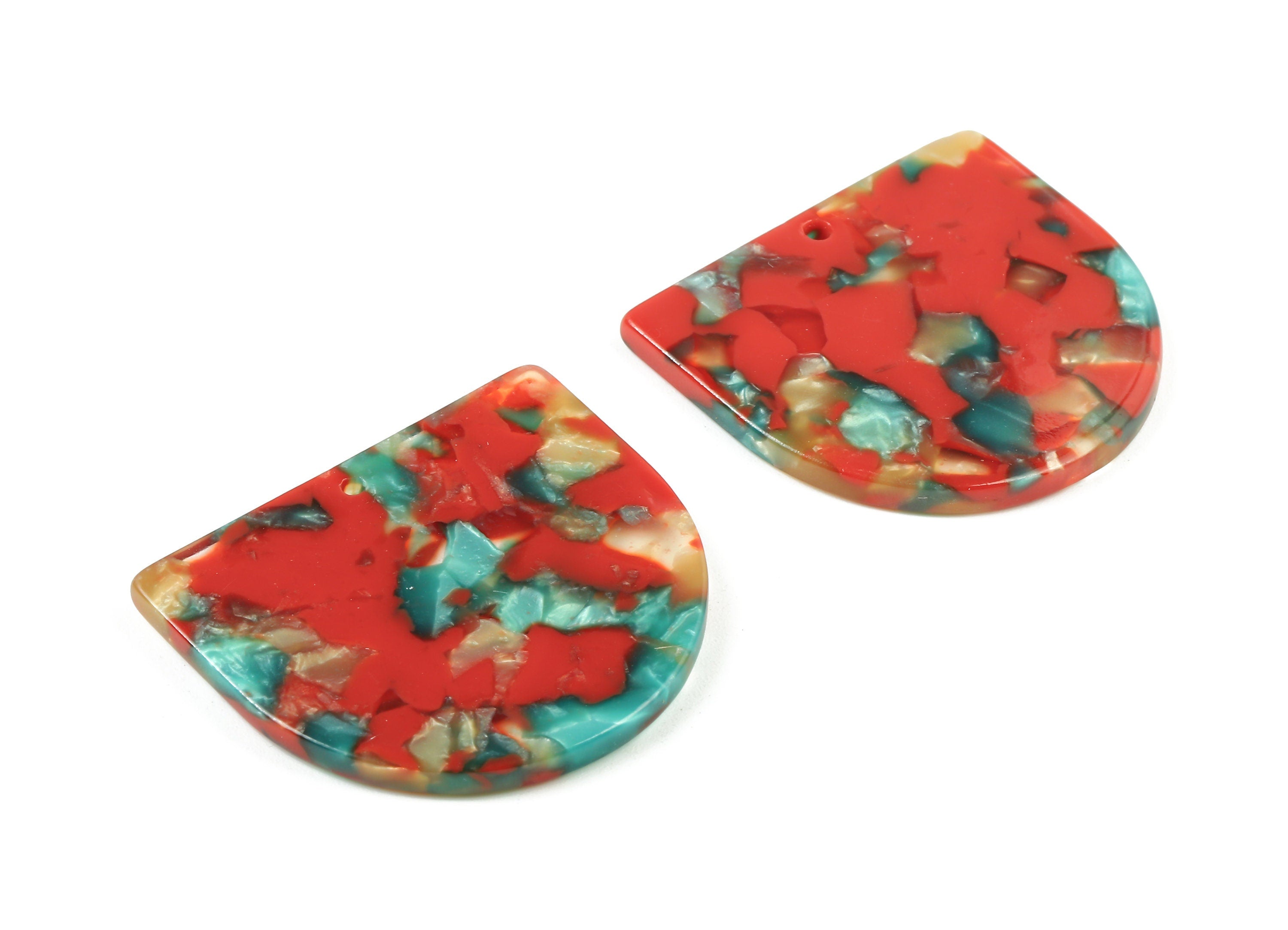 Acetate D Charms - D Earrings and Pendant - 1 Hole - Earring Findings - Jewelry Supplies - Color Code: A46 - 33.53x29.4x2.76mm - AC1094-A46 - DOMEDBAZAAR