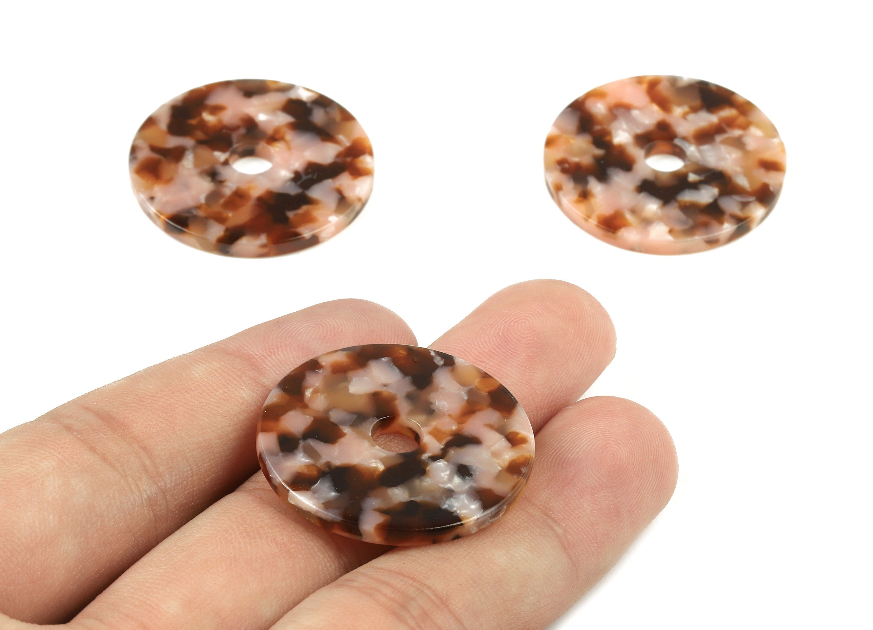 Acetate Round Charms - Circle Earring & Pendant - Earring Findings - Jewelry Supplies - Color Code: A405 - 30.49x30.49x2.6mm - AC1748-A405 - DOMEDBAZAAR