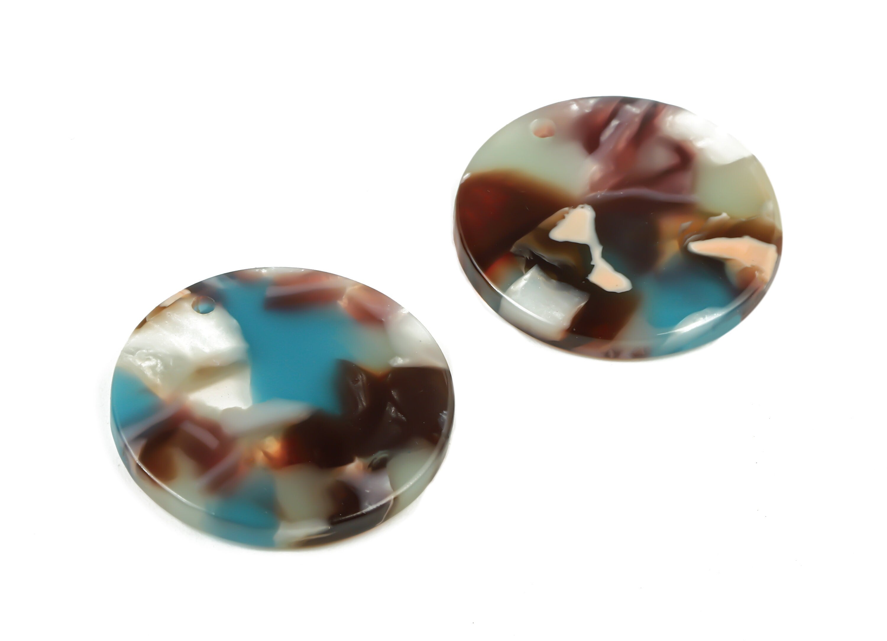 Acetate Round Charms - Coin Earrings and Pendant - Earring Findings - Jewelry Supplies - Color Code: A103 - 23.6x23.6x1.54mm - AC1076-A103 - DOMEDBAZAAR