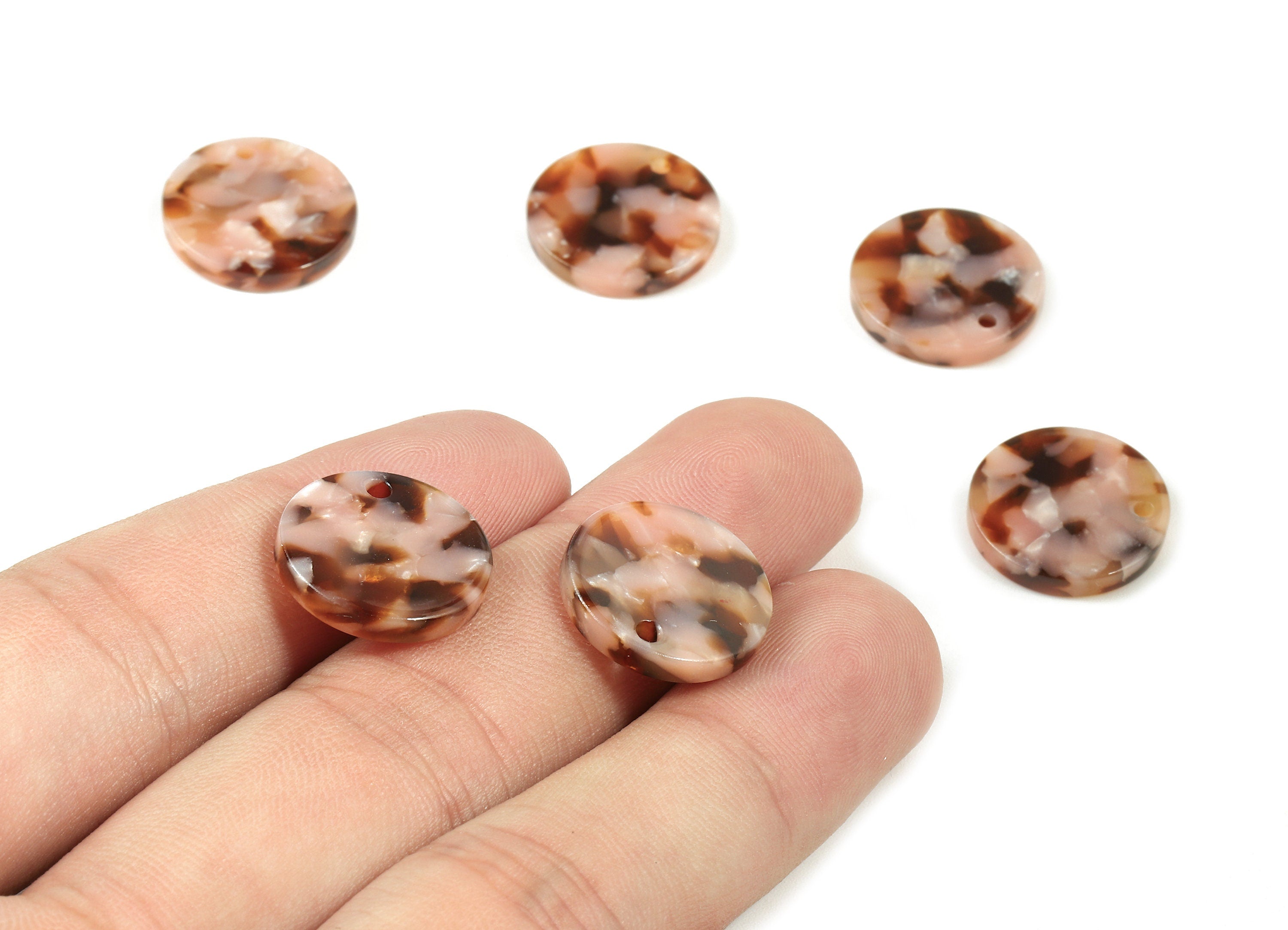 Acetate Round Charms - Round Earring and Pendant - Earring Findings - Jewelry Supplys - Color Code:A405 - 16.09x16.09x2.63mm - AC1107-A405 - DOMEDBAZAAR