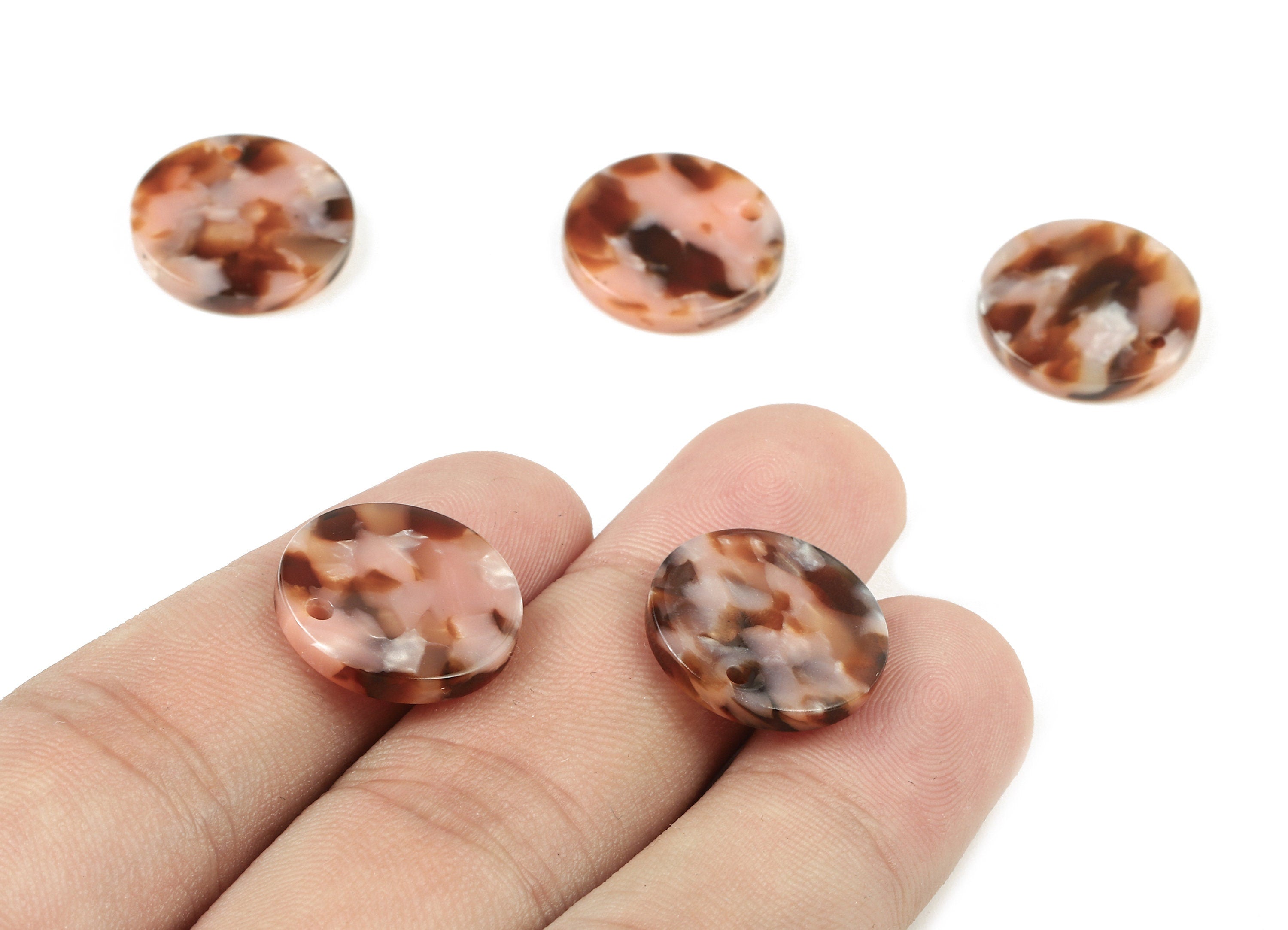 Acetate Round Charms - Round Earring and Pendant - Earring Findings - Jewelry Supplies - Color Code:A405 - 16.88x16.88x2.57mm - AC1609-A405 - DOMEDBAZAAR