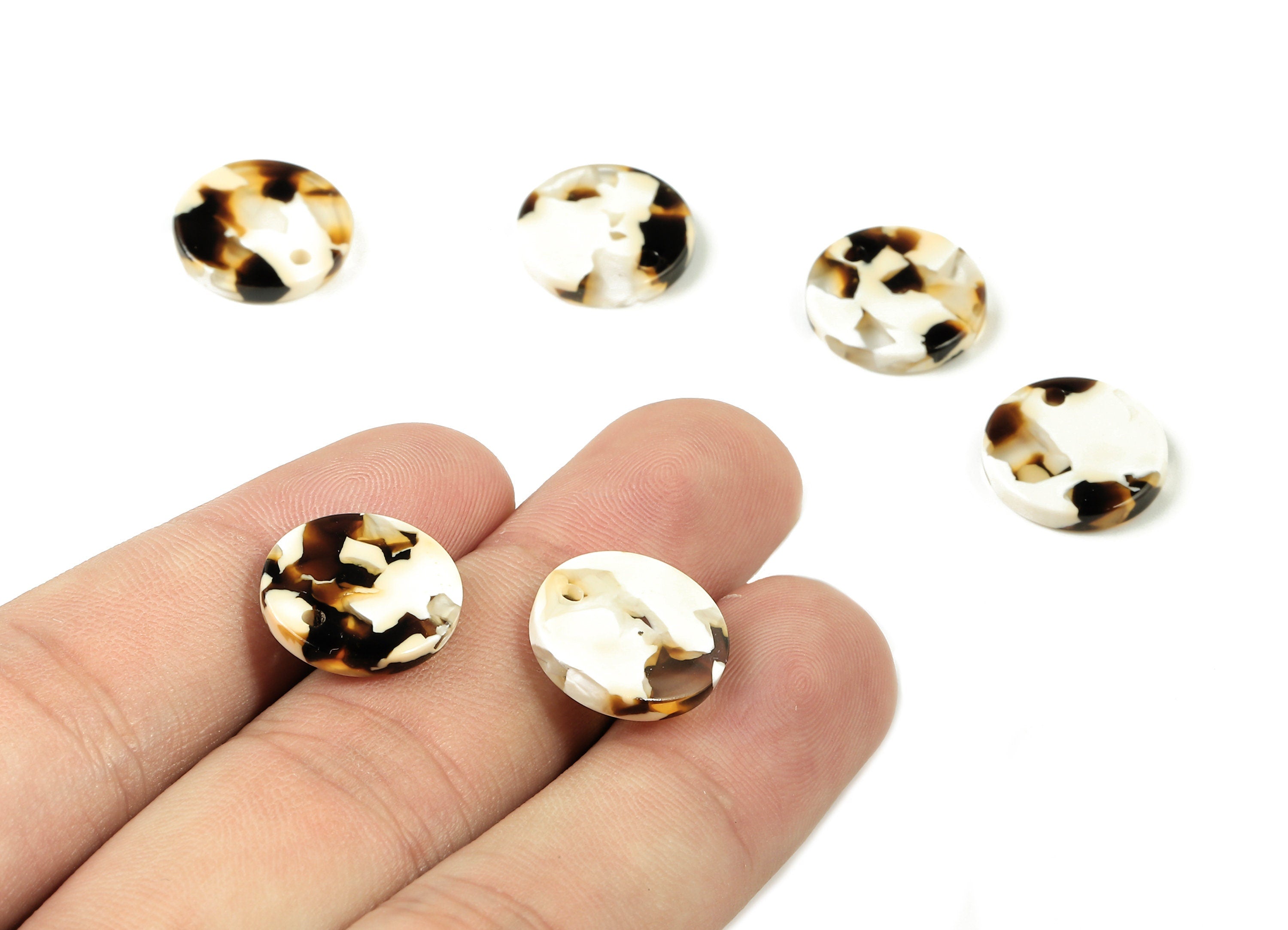 Acetate Round Charms - Round Earrings and Pendant - Earring Findings - Jewelry Supplies - Color Code:A257 - 14.73x14.73x2.48mm - AC1064-A257 - DOMEDBAZAAR
