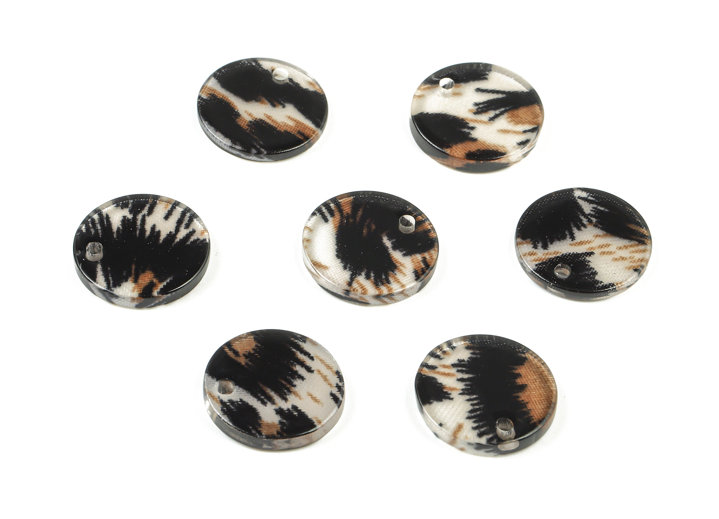 Acetate Round Charms - Round Earrings and Pendant - Earring Findings - Jewelry Supplies - Color Code:A266 - 14.73x14.73x2.48mm - AC1064-A266 - DOMEDBAZAAR