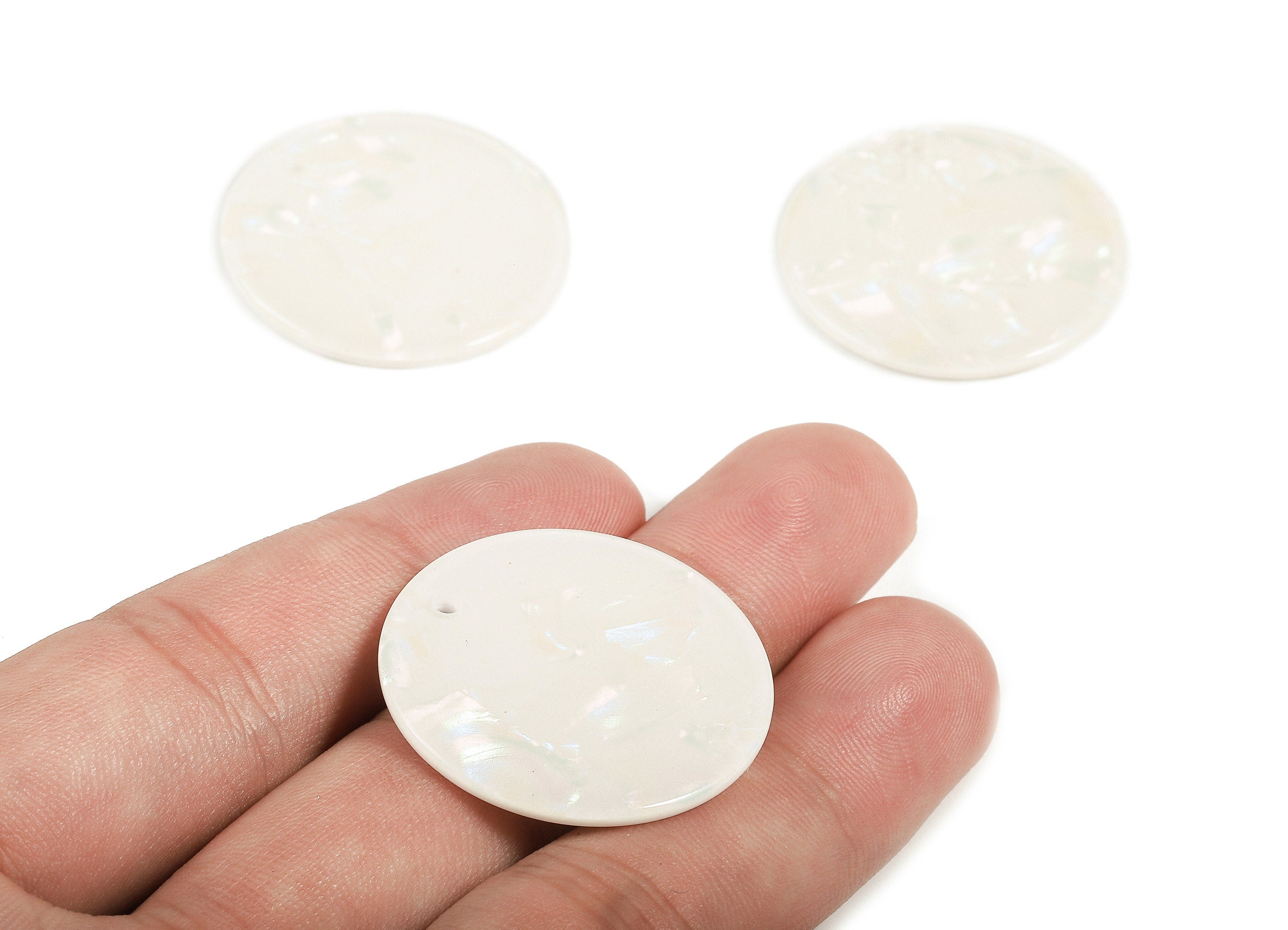 Acetate Round Charms - Round Earring and Pendant - Earring Findings - Jewelry Supplys - Color Code: A390 - 35x35x2.11mm - AC1315-A390 - DOMEDBAZAAR