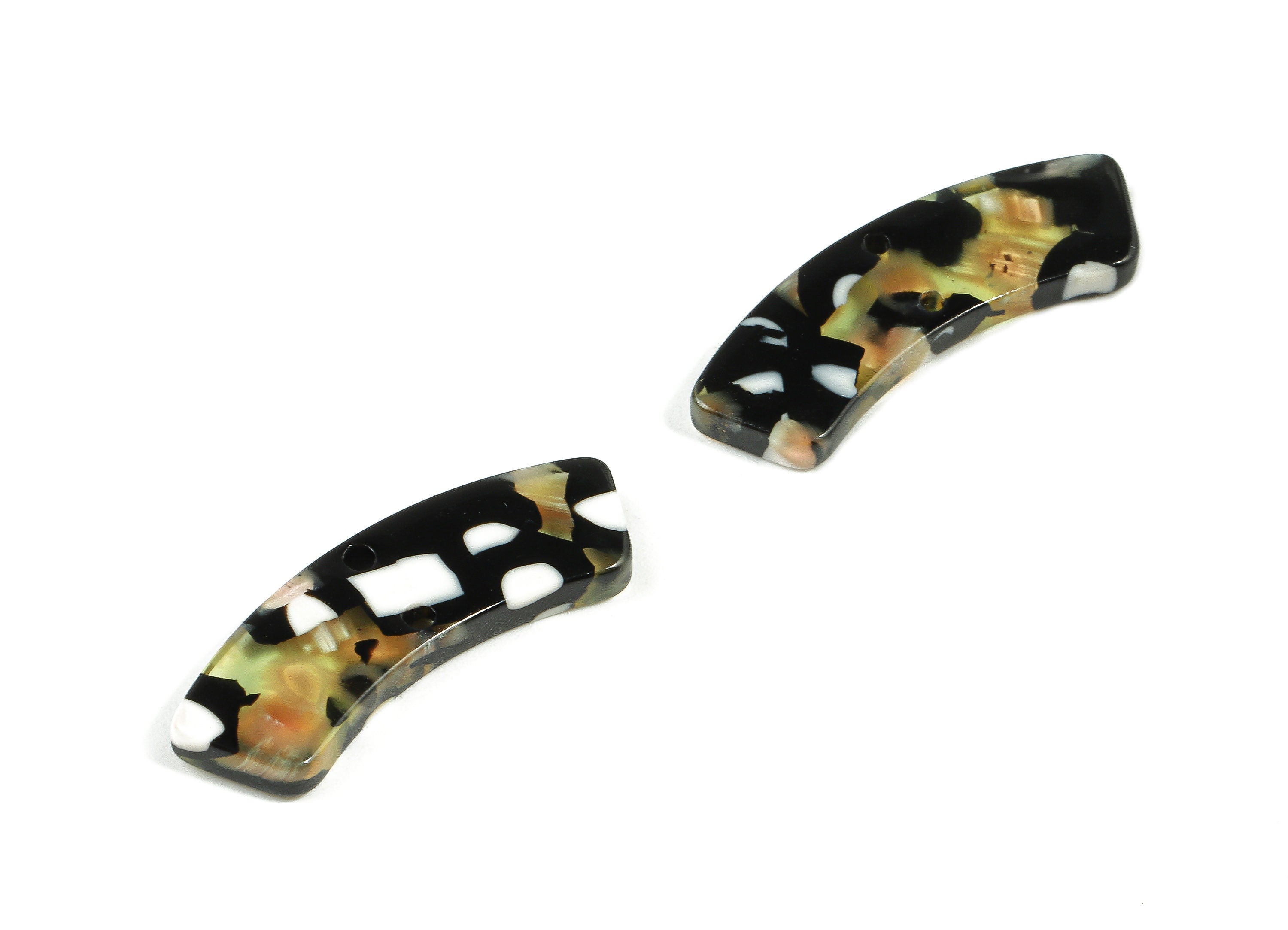 Acetate Connectors - Earrings and Necklace Connectors - bracelet Connectors - 2 Holes - Color Code: A193 - 27.91x8.04x2.63mm - AC1557-A193 - DOMEDBAZAAR