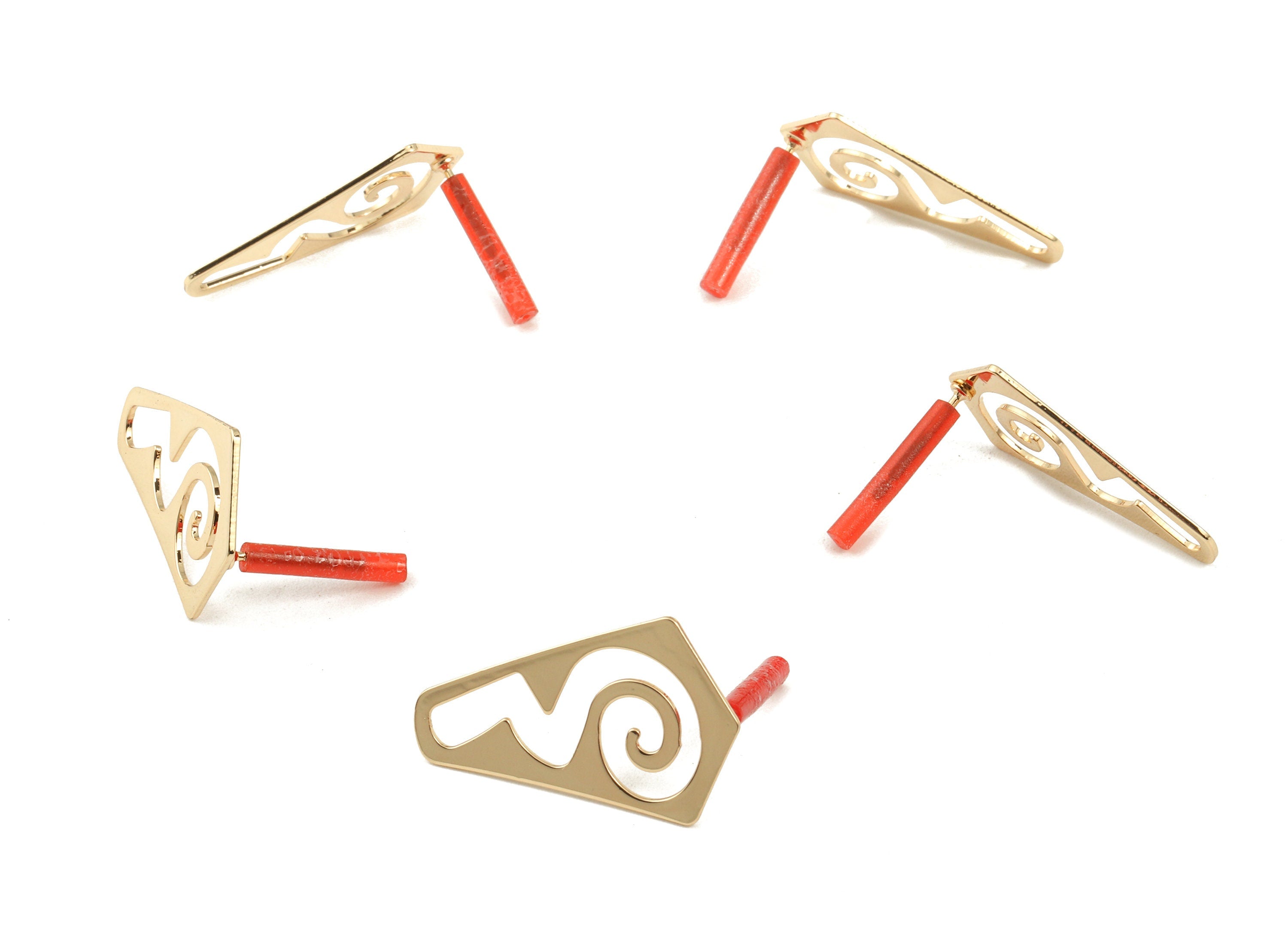 Brass Diamond Earring Post - Brass Diamond Earring Stud - Gold Tone Plated Brass - Jewelry Supplies - 26.36x16.73x1.18mm - PP3027 - DOMEDBAZAAR