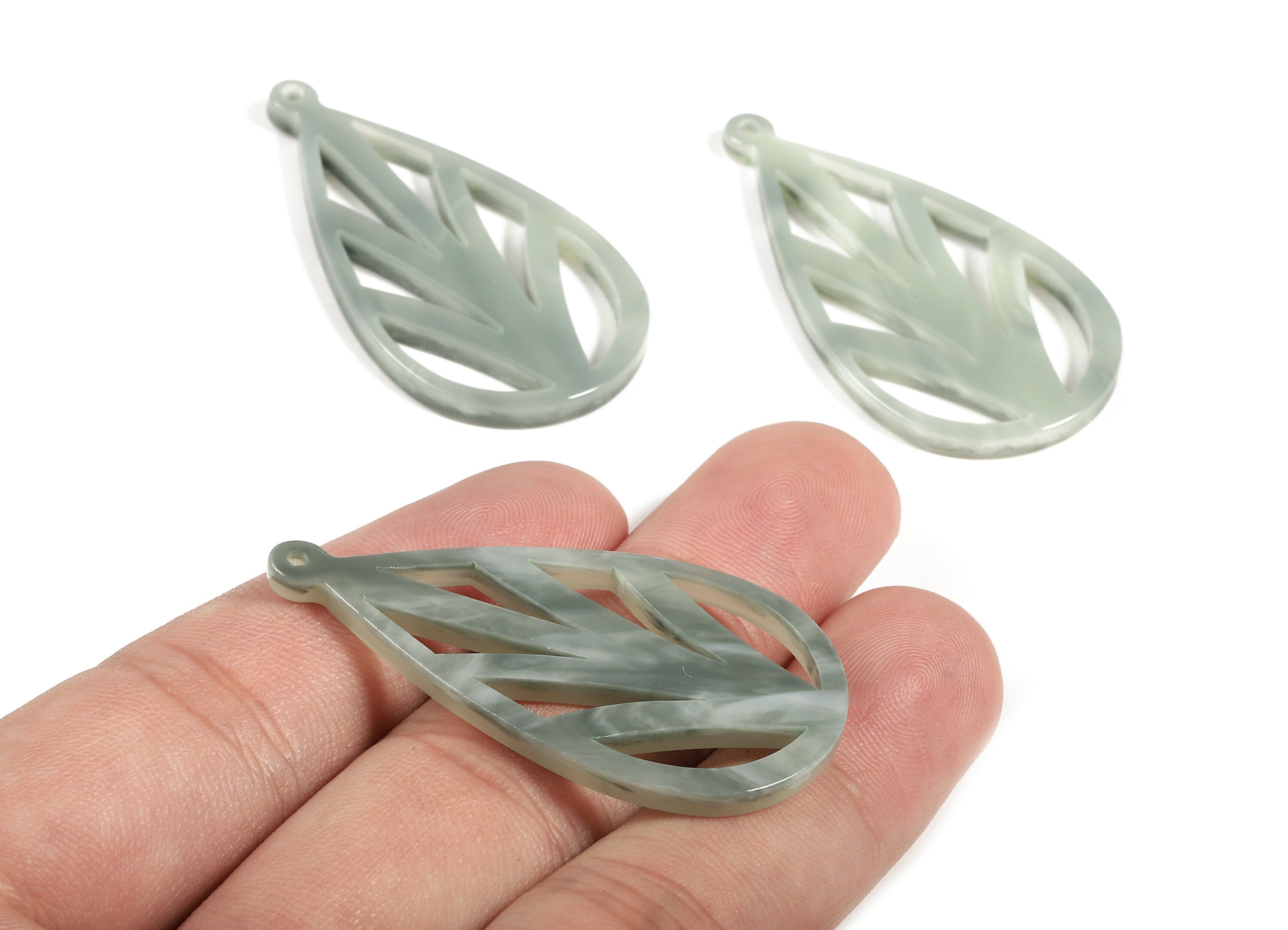 Acetate Drop Charms - Drop Earring and Pendant - Earring Findings - Jewelry Supplies - Color Code:A380 - 45.91x24.8x2.91mm - AC1723-A380 - DOMEDBAZAAR