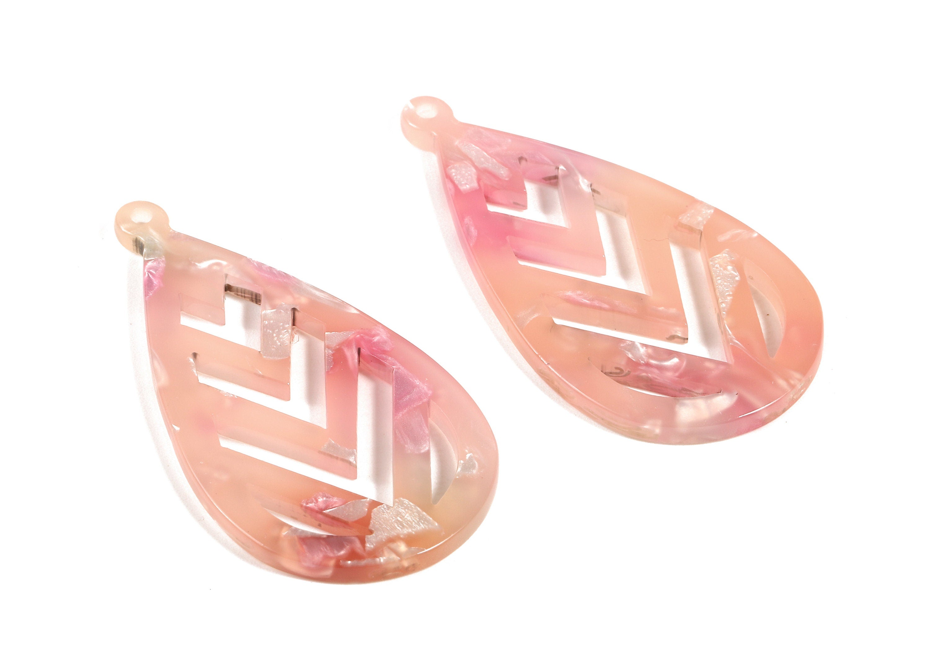 Acetate Drop Charms - Drop Earring and Pendant - Earring Findings - Jewelry Supplies - Color Code:A383 - 45.91x24.8x2.91mm - AC1723-A383 - DOMEDBAZAAR