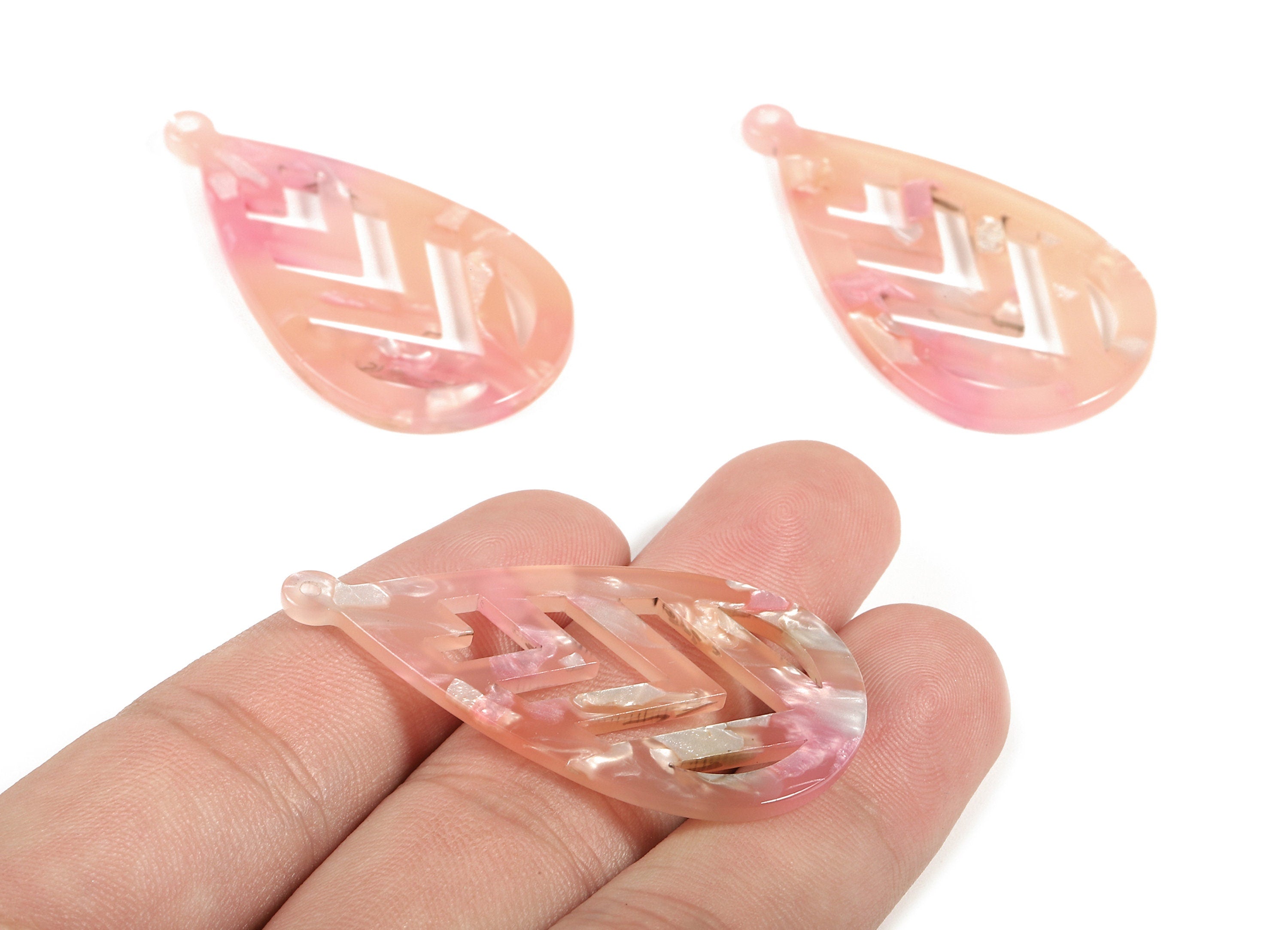 Acetate Drop Charms - Drop Earring and Pendant - Earring Findings - Jewelry Supplies - Color Code:A383 - 45.91x24.8x2.91mm - AC1723-A383 - DOMEDBAZAAR