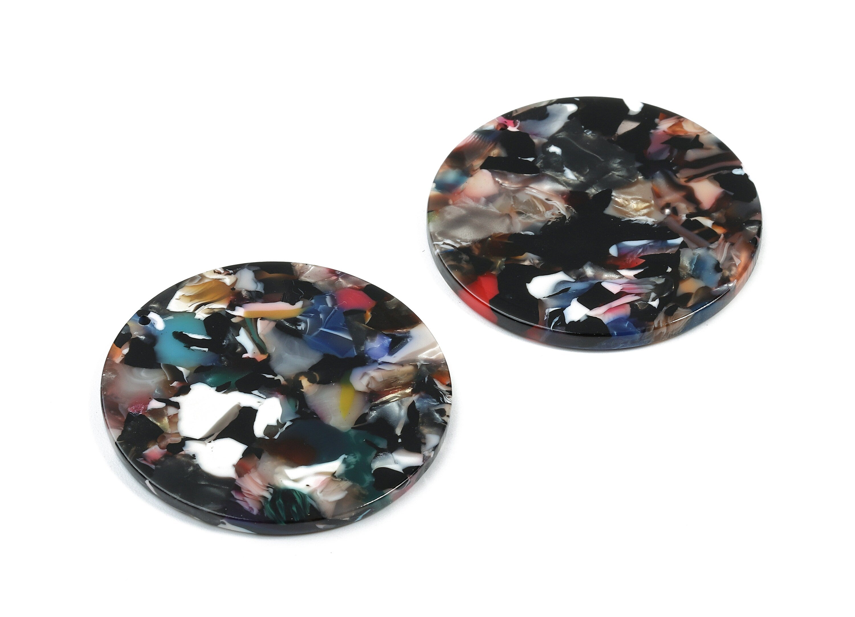 Acetate Round Charms - Round Earrings and Pendant - Earring Findings - Jewelry Supplies - Color Code: A58 - 37.4x37.4x2.54mm - AC1571-A58 - DOMEDBAZAAR