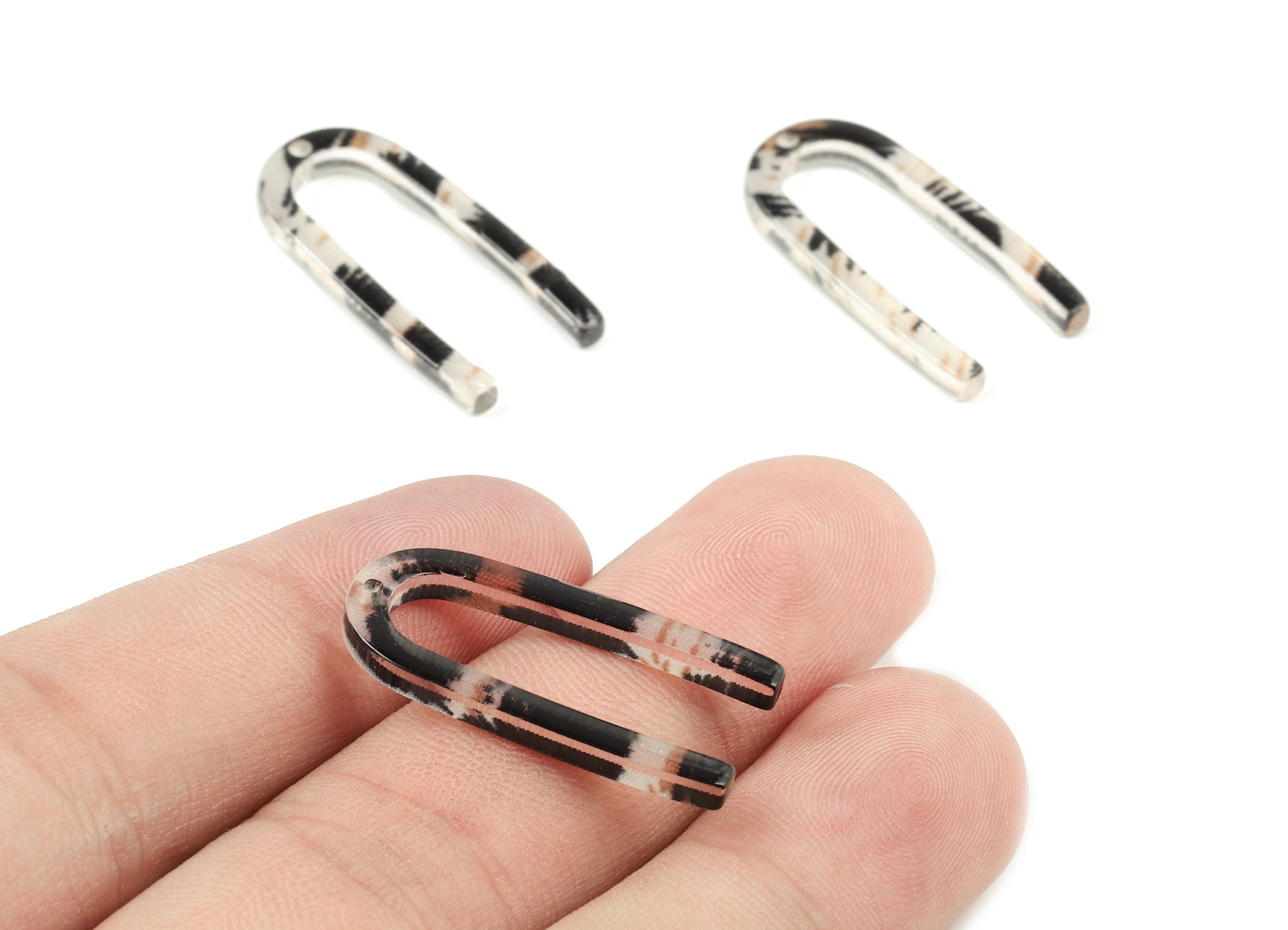 Acetate U Charms - U Earring and Pendant - Earring Findings - Jewelry Supplies - Color Code: A266 - 27x12.83x2.48mm - AC1756-A266 - DOMEDBAZAAR