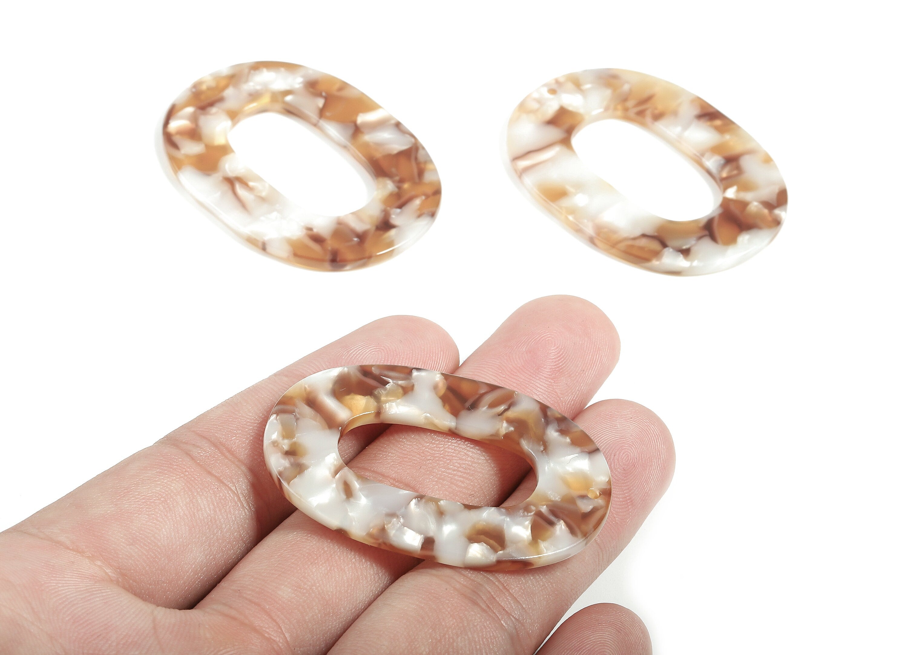Acetate Oval Charms - Oval Earrings and Pendant - Earring Findings - Jewelry Supplies - Color Code: A376 - 46.74x34.38x2.58mm - AC1065-A376 - DOMEDBAZAAR