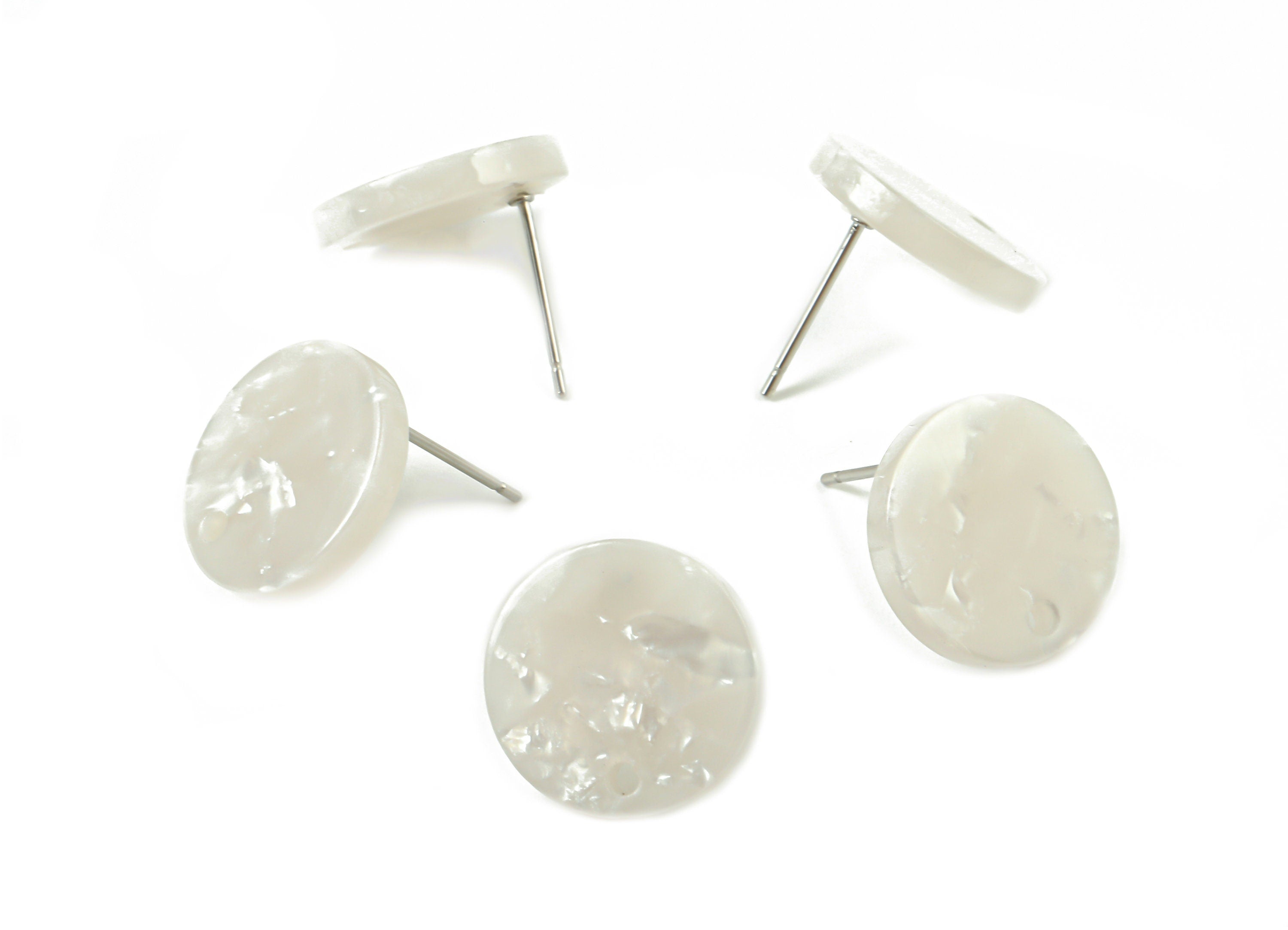 Acetate Round Earring Stud - Acetate Round Earring Post - Earring Stud Findings - Color Code: A12 - 14.84x14.84x2.49mm - AC1385-A12 - DOMEDBAZAAR