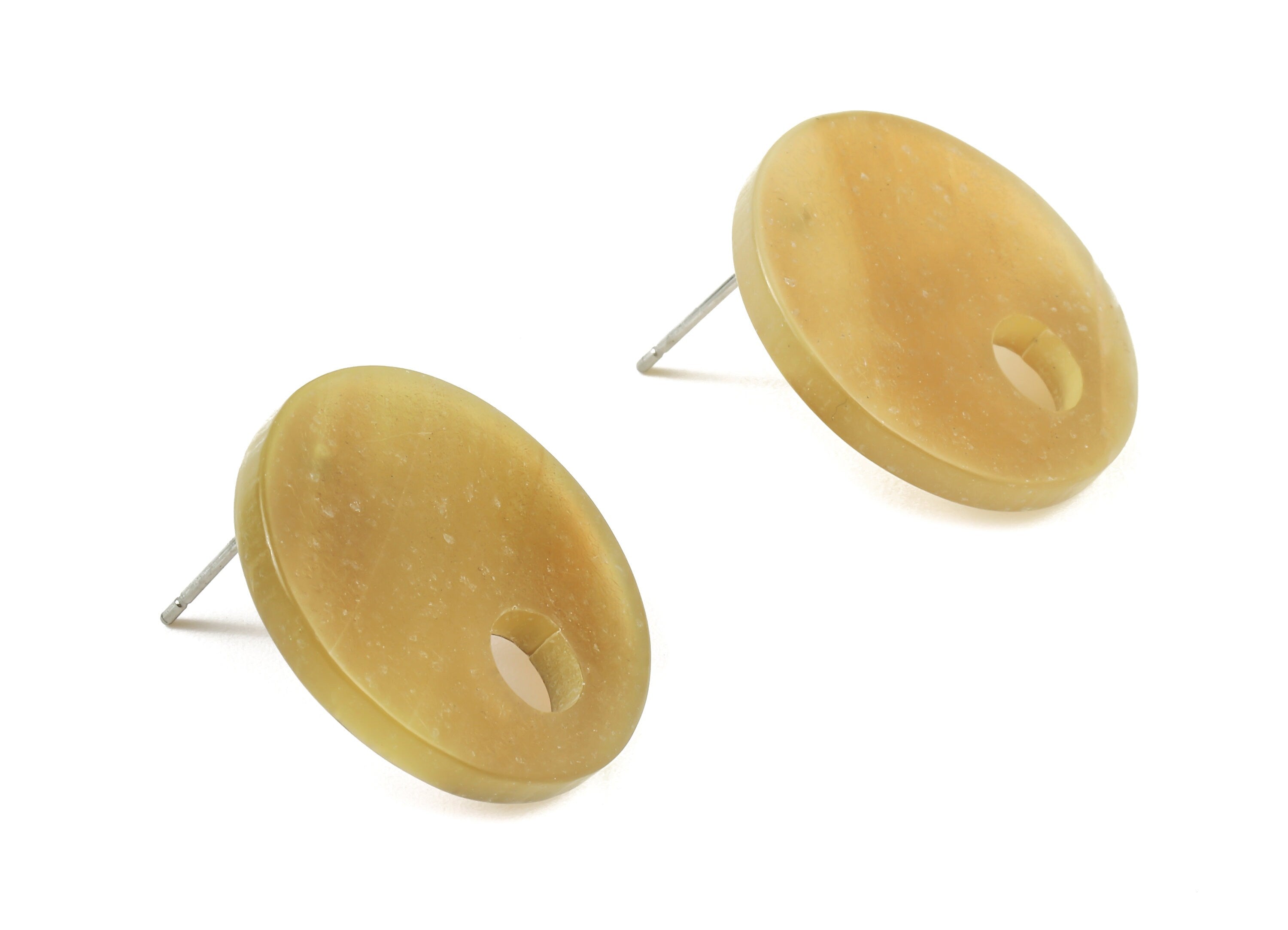 Acrylic Circle Earring Stud - Matte Acrylic Round Earring Post - Earring Stud Findings - Color Code: A401 - 22.96x22.96x2.34mm - AC1740-A401 - DOMEDBAZAAR