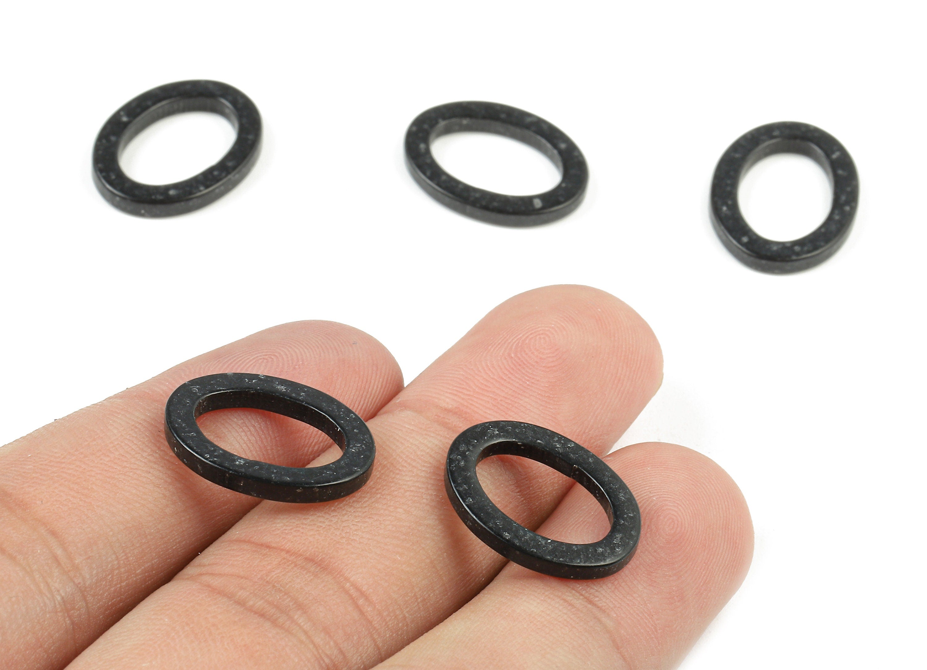 Acrylic Oval Charms - Acrylic Matte Oval Earrings and Pendant - Acrylic Oval Ring Connectors - Jewelry Supplys - 17.8x13.51x2.03mm - AC1739 - DOMEDBAZAAR