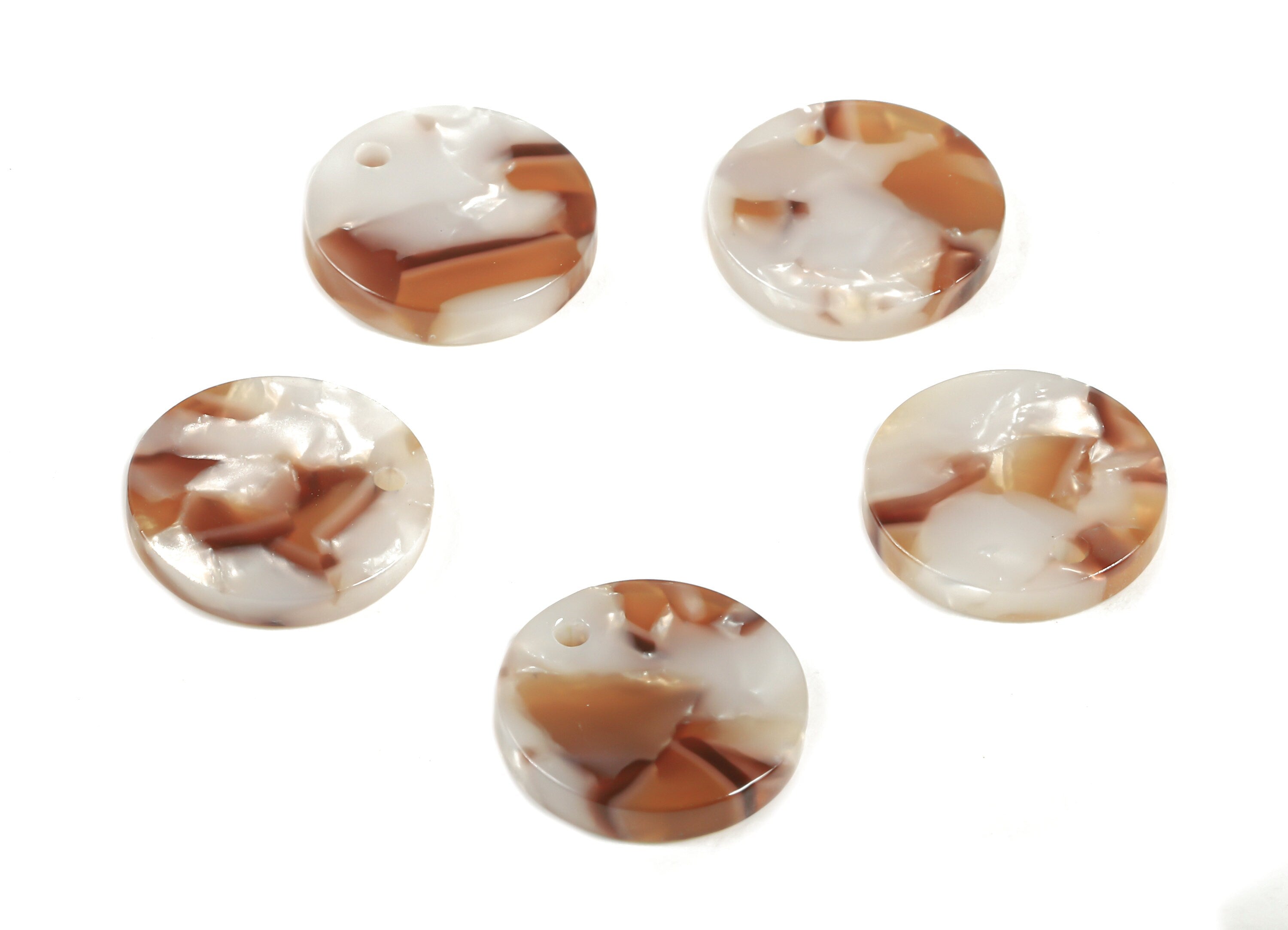 Acetate Round Charms - Round Earrings and Pendant - Earring Findings - Jewelry Supplys - Color Code: A376 - 15.7x15.7x2.78mm - AC1675-A376 - DOMEDBAZAAR