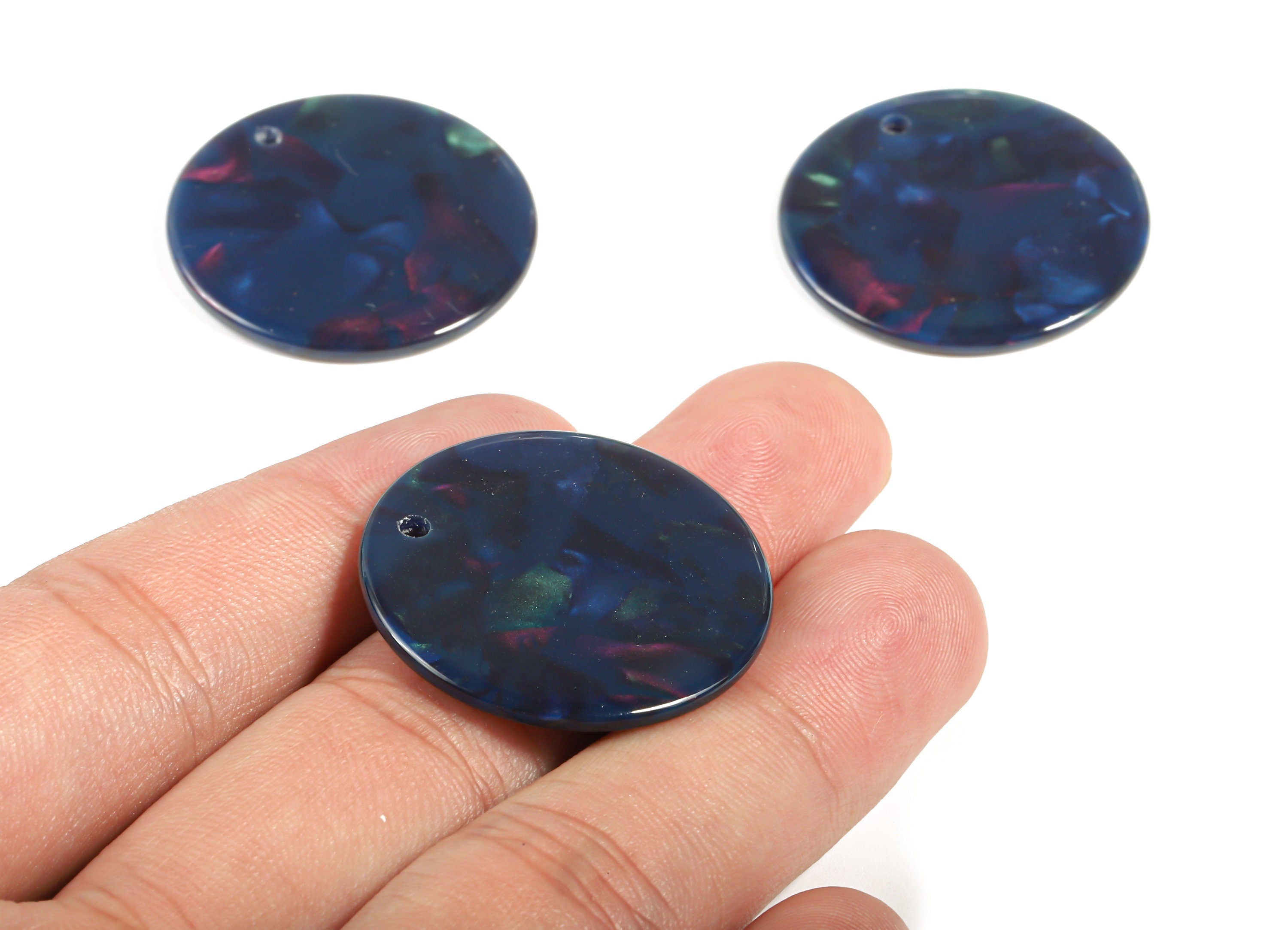 Acetate Round Charms - Round Earring and Pendant - Earring Findings - Jewelry Supplys - Color Code: A391- 35x35x2.11mm - AC1315-A391 - DOMEDBAZAAR