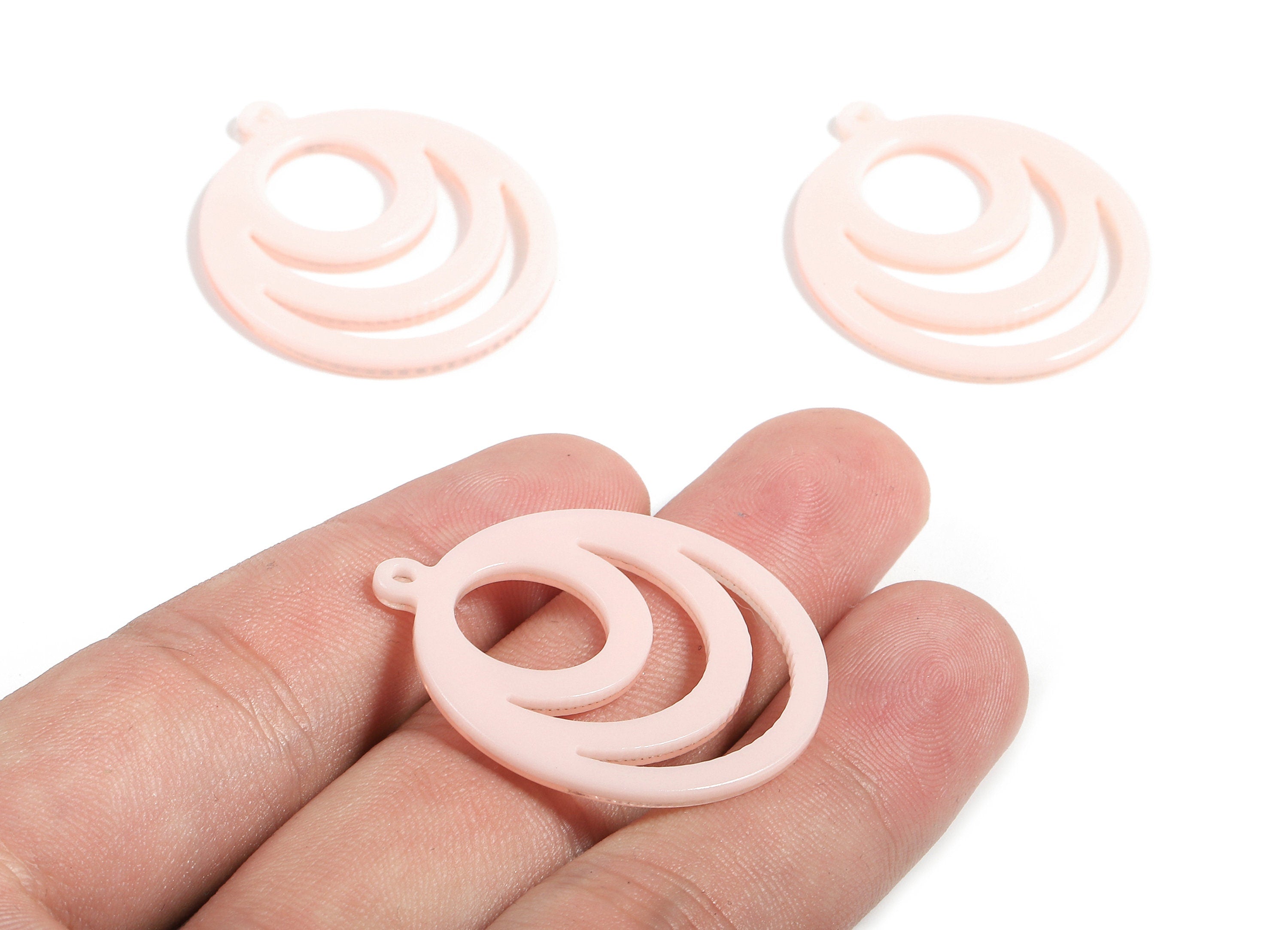 Acetate Round Charms - Round Earrings and Pendant - Earring Findings - Jewelry Supplies - Color Code:A377 - 35.37x29.61x2.9mm - AC1716-A377 - DOMEDBAZAAR