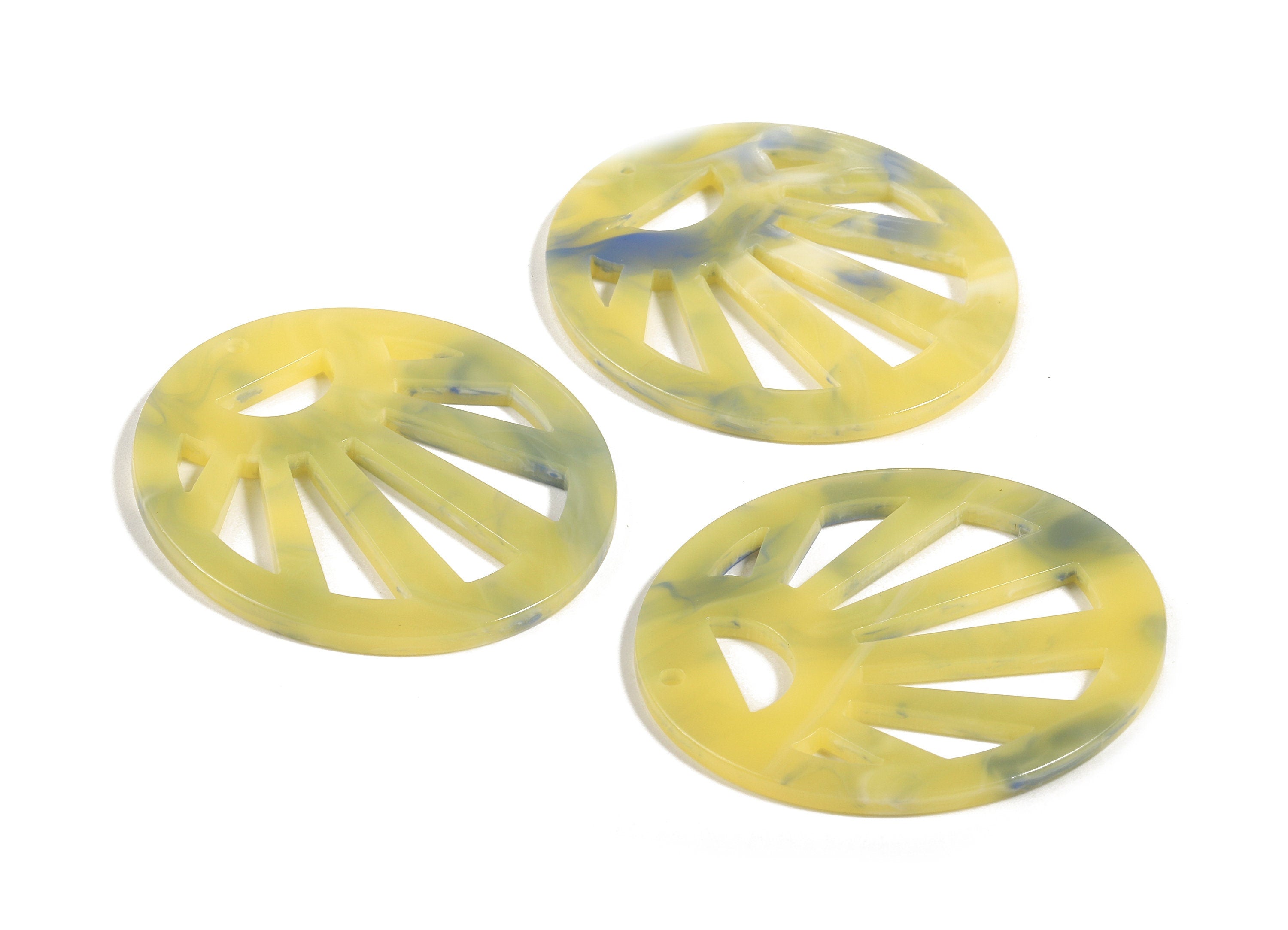Acetate Round Charms - Round Earrings and Pendant - Earring Findings - Jewelry Supplies - Color Code:A378 - 44.64x39.82x2.55mm - AC1717-A378 - DOMEDBAZAAR