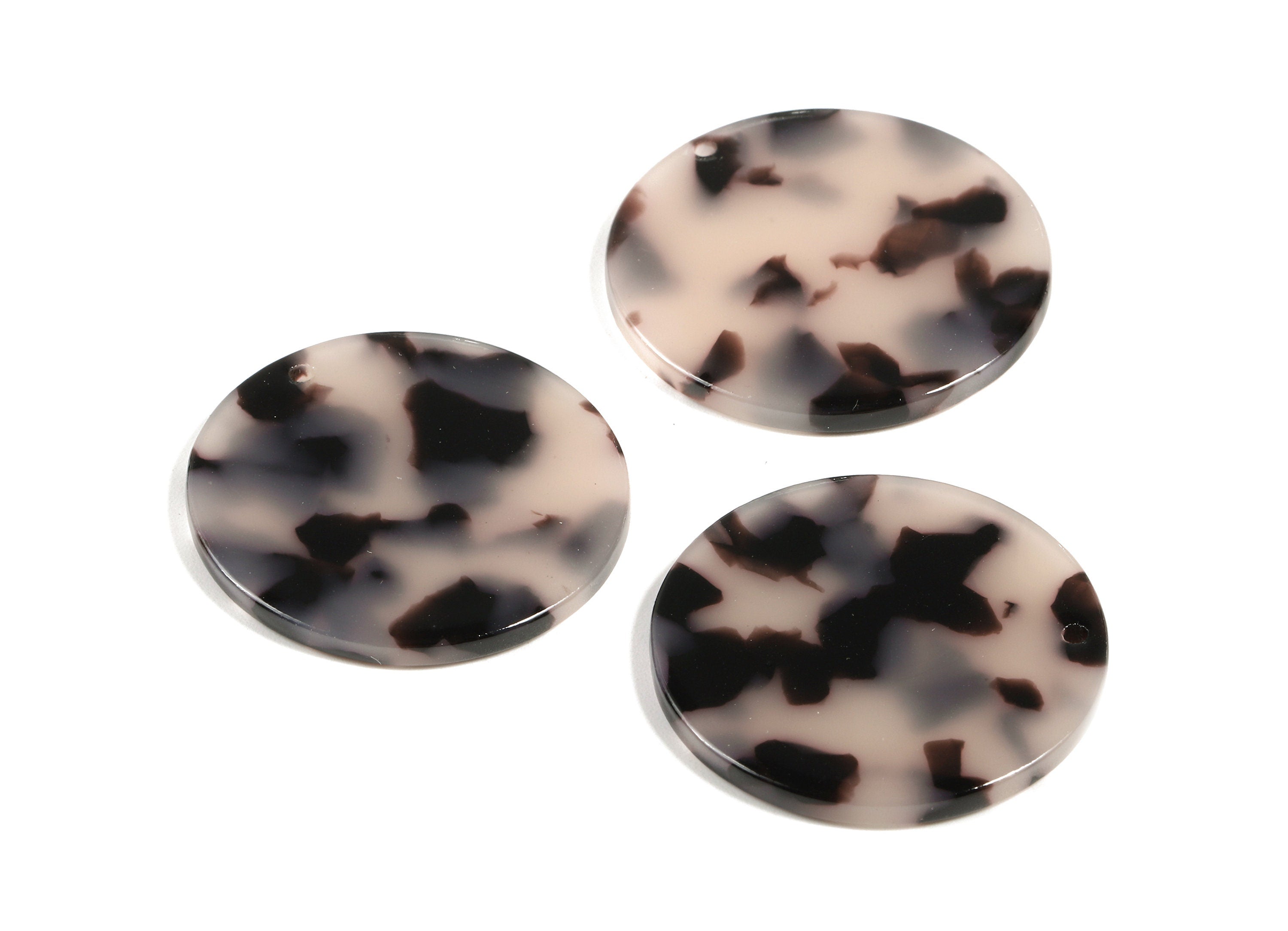 Acetate Round Charms - Blonde Tortoise Shell Earrings - Round Earrings and Pendant - Color Code:A06 - 29.67x29.67x2.5mm - AC1639-A06 - DOMEDBAZAAR