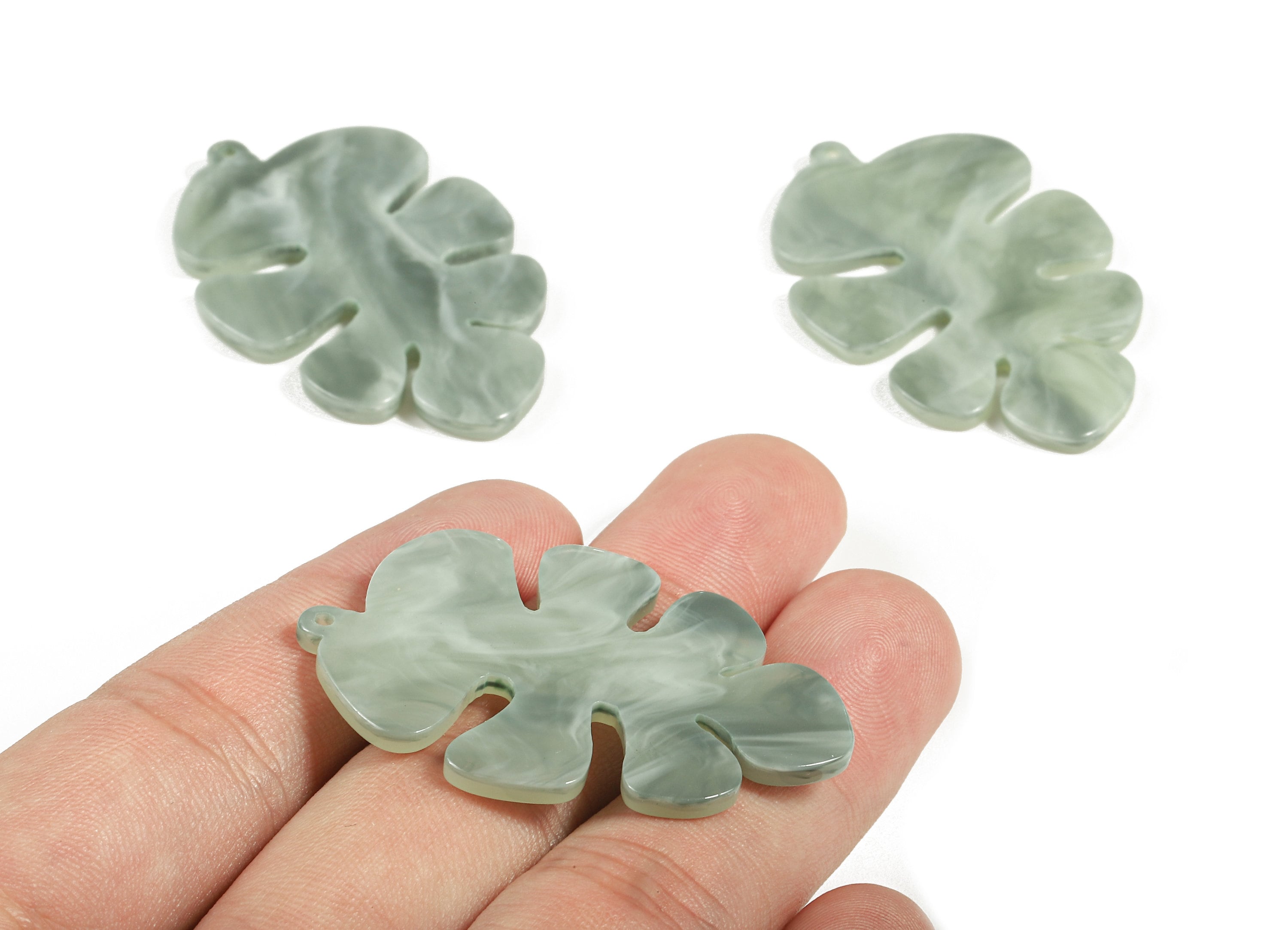 Acetate Leaf Charms - Leaf Earrings and Pendant - Earring Findings - Jewelry Supplies - Color Code:A380 - 45.47x30.43x2.63mm - AC1720-A380 - DOMEDBAZAAR