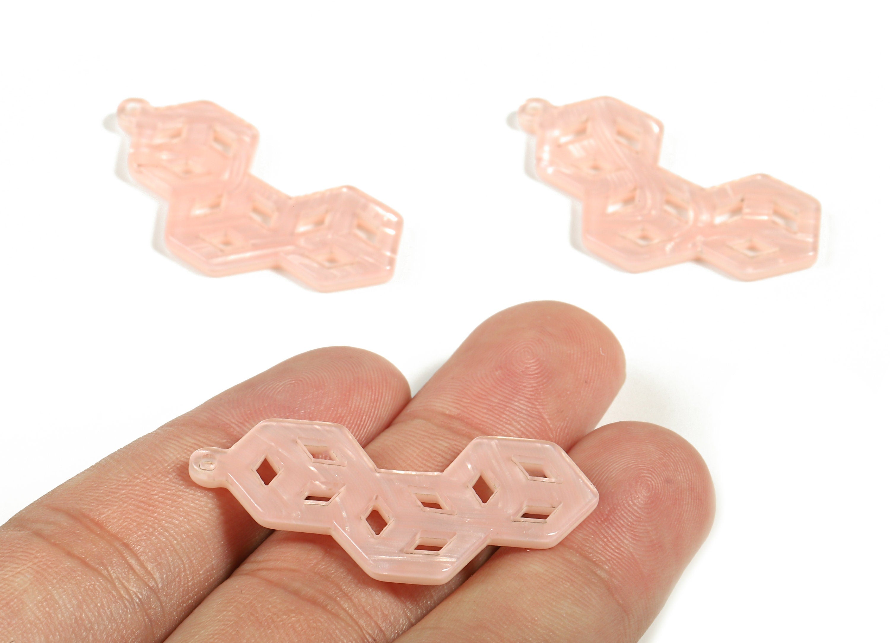Acetate Honeycomb Charm - Honeycomb Earring and Pendant - Earring Finding - Color Code:A377 - 39.46x19.25x2.82mm - AC1718-A377 - DOMEDBAZAAR