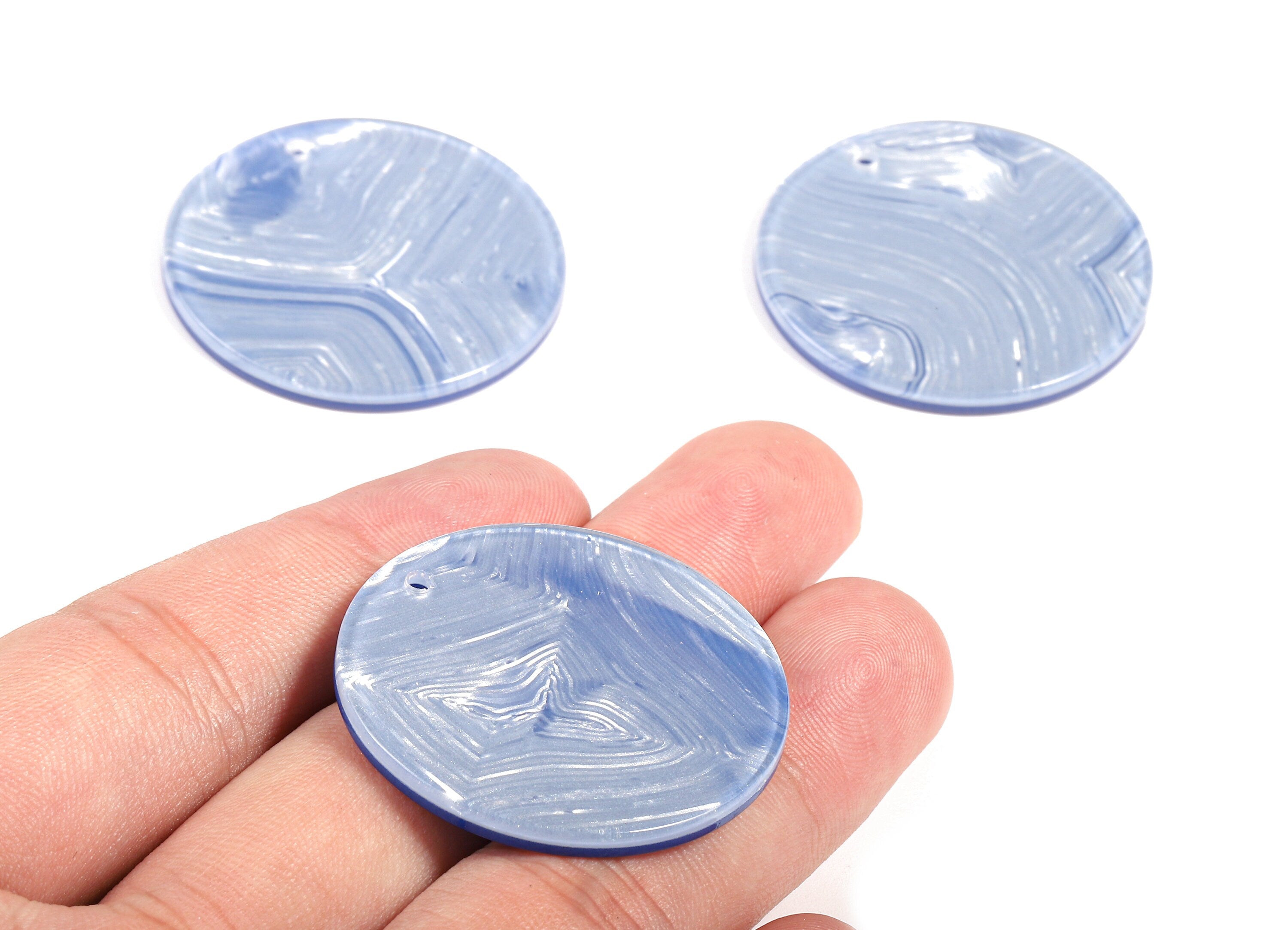 Acetate Round Charms - Coin Earrings and Pendant - Earring Findings - Jewelry Supplys - Color Code: A385- 34.8x34.8x2.54mm - AC1135-A385 - DOMEDBAZAAR