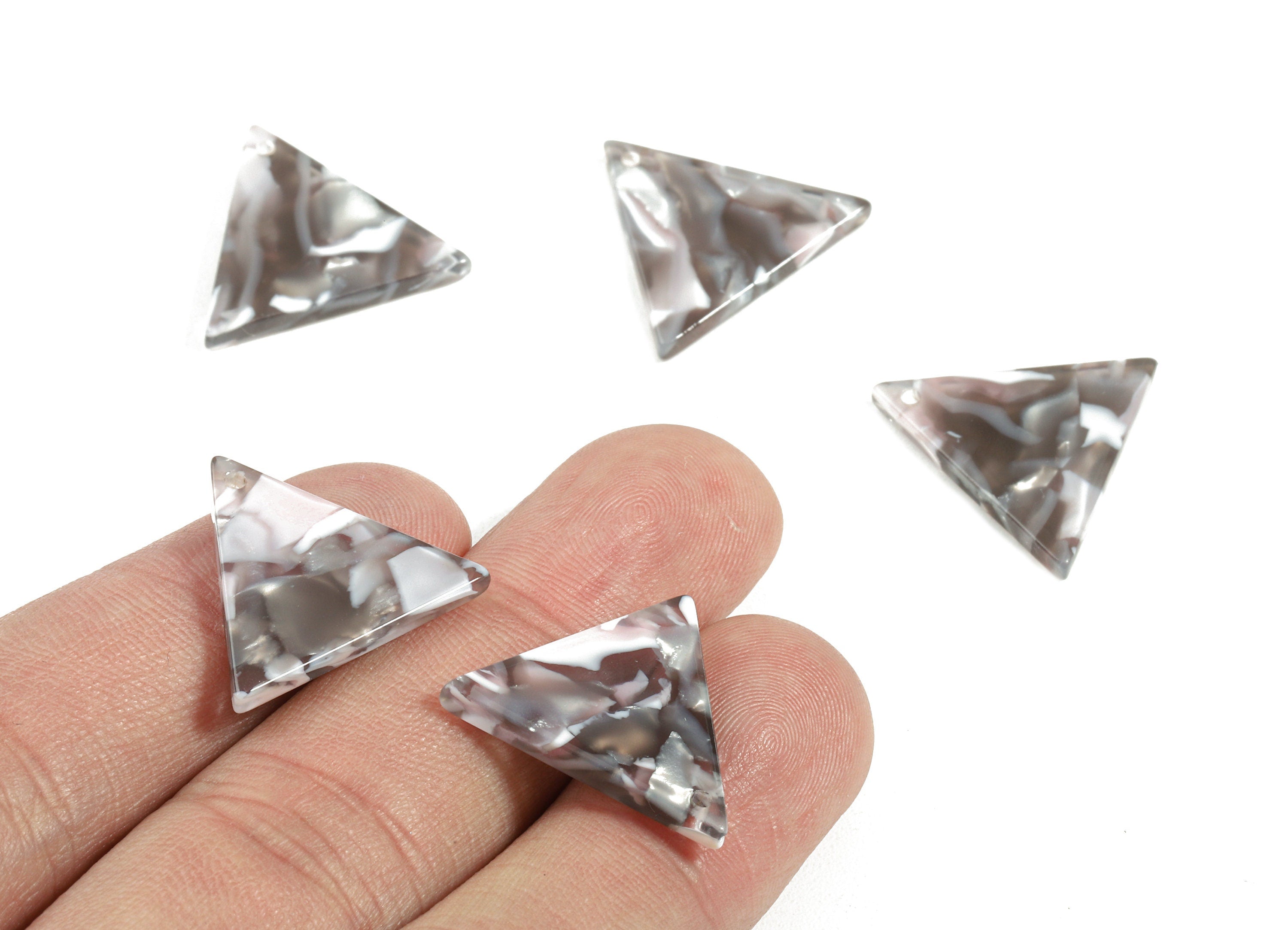 Acetate Triangle Charms - Triangle Earring and Pendant - Earring Finding - Jewelry Supplies - Color Code: A20 - 18.7x21.6x2.7mm - AC1042-A20 - DOMEDBAZAAR