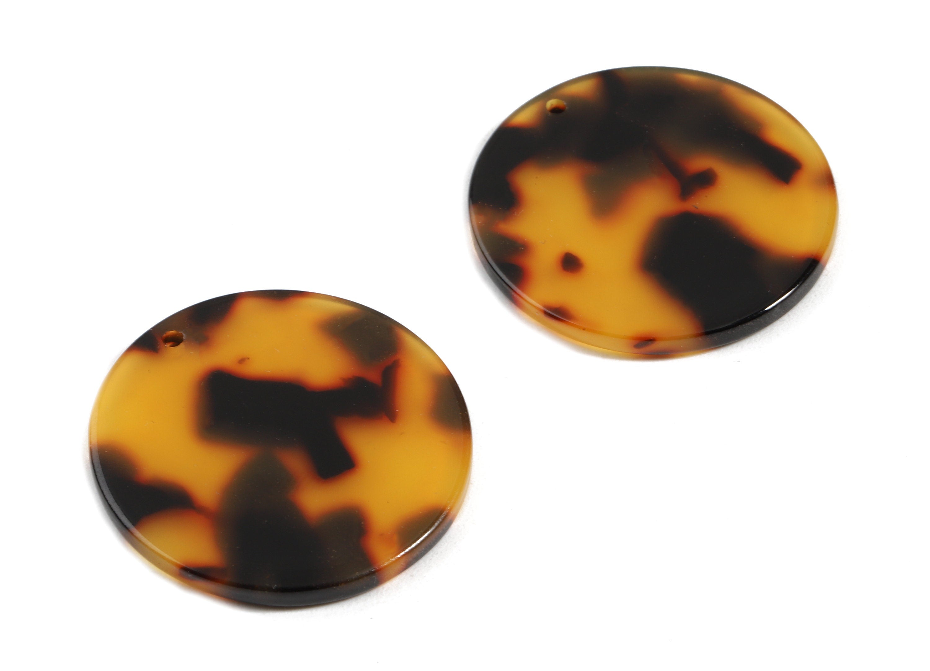 Acetate Round Charms - Tortoise Shell - Round Earrings and Pendant - Jewelry Supplies - Color Code:A01 - 29.67x29.67x2.5mm - AC1639-A01 - DOMEDBAZAAR