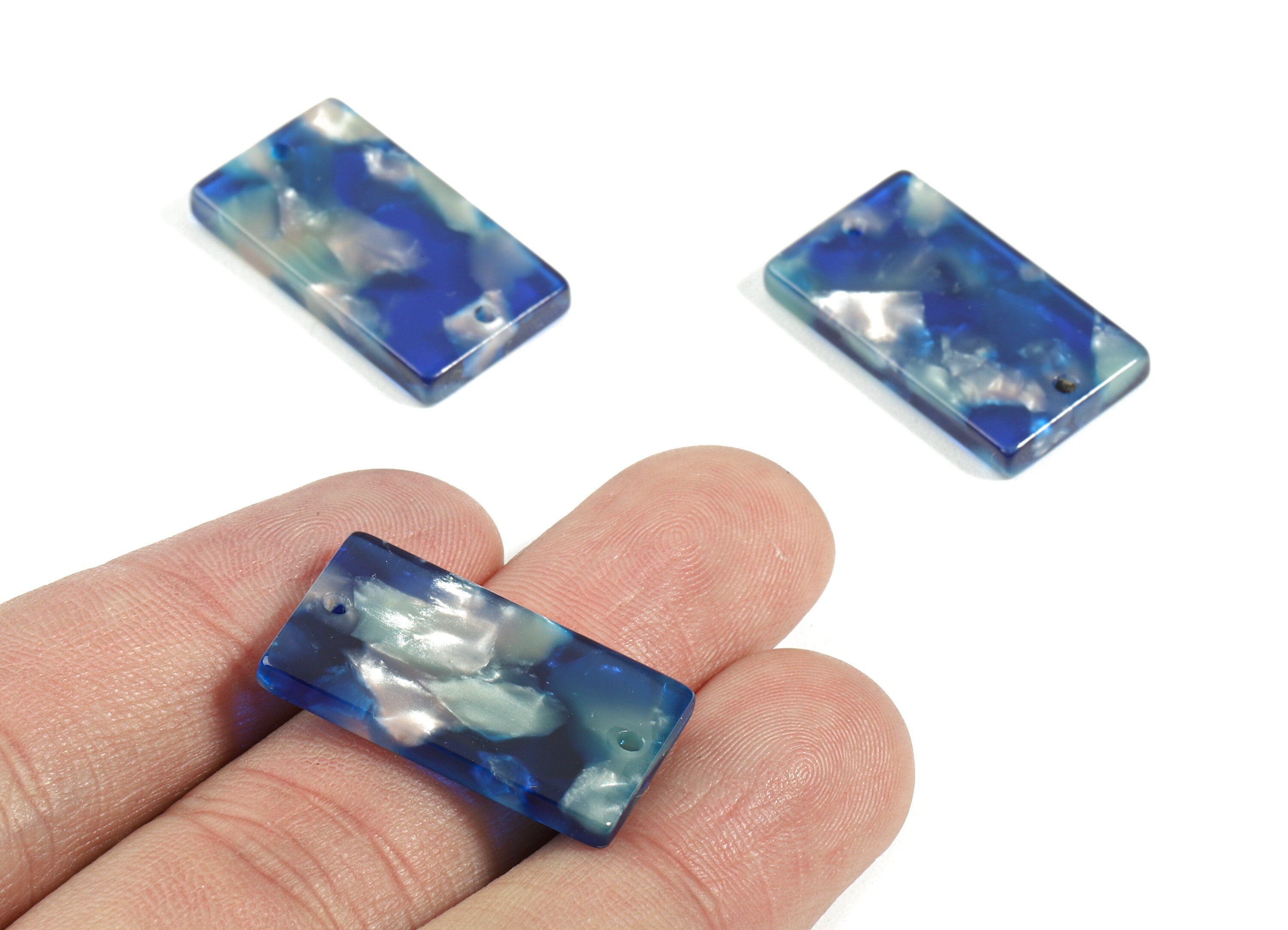 Acetate Rectangle Connectors - 2 Holes - Rectangle Earrings - Earring Findings - Color Code:A37 - 25.2x14.5x2.89mm - AC1803-A37 - DOMEDBAZAAR