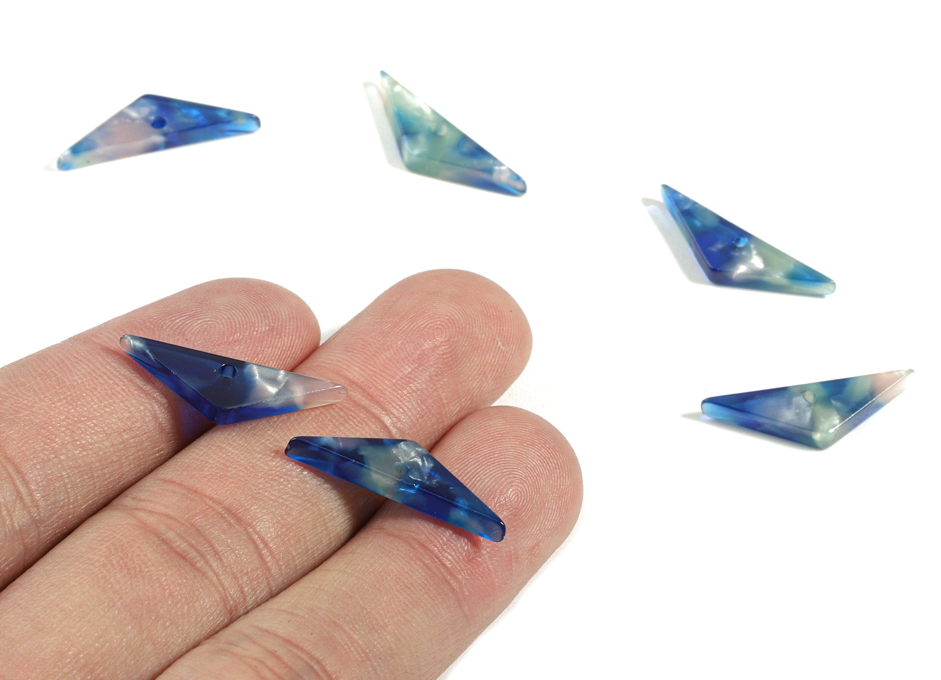 Acetate Triangle Charms - Triangle Earrings and Pendant - Earring Findings - Jewelry Supplies - Color Code:A37 - 23.5x7.1x2.9mm - AC1804-A37 - DOMEDBAZAAR