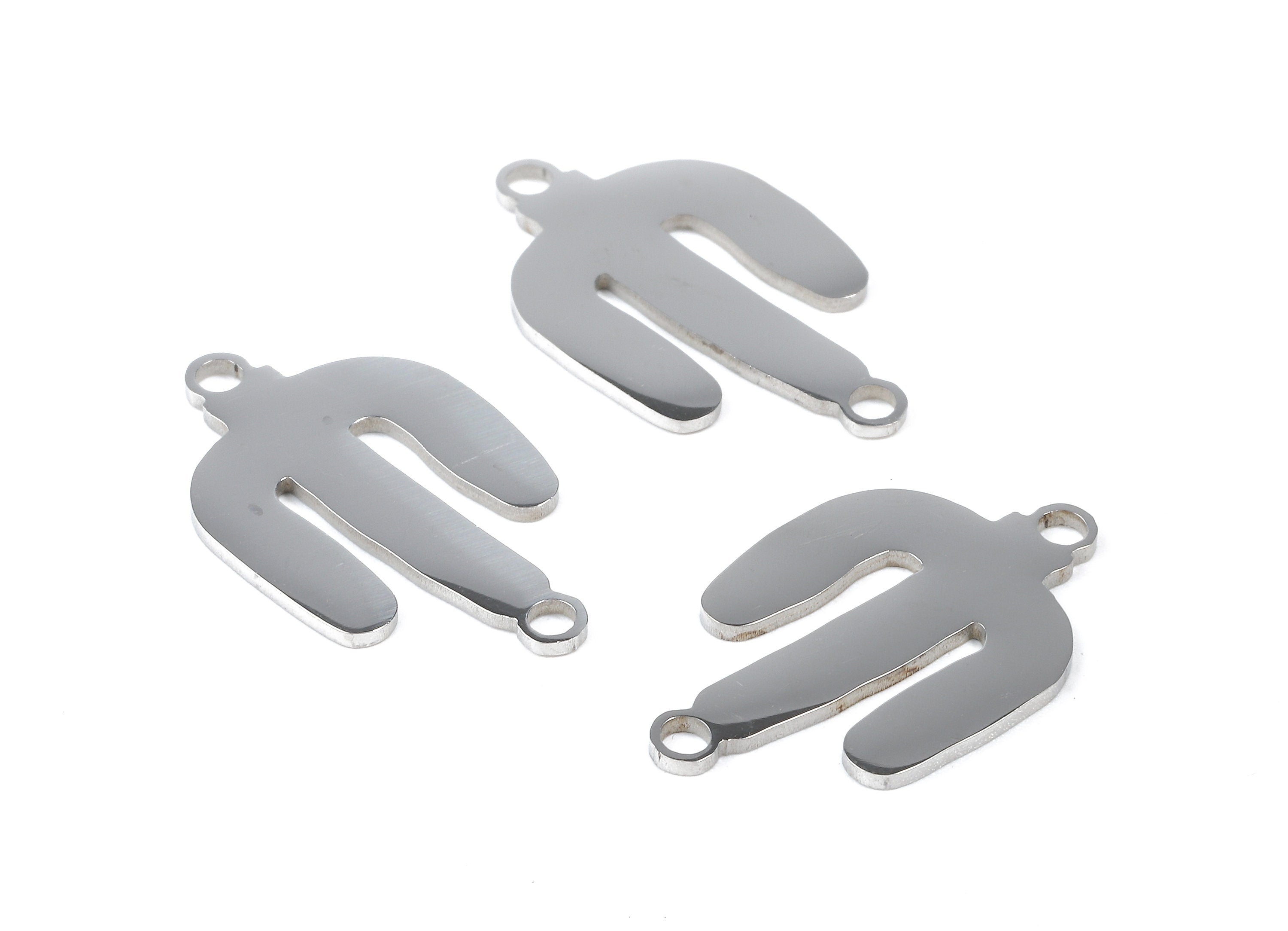 Stainless Steel Cactus Connector - Cactus Earrings Charms and Pendant - Bracelet Pendant - 23.25x14.25x0.96mm - SS1127 - DOMEDBAZAAR