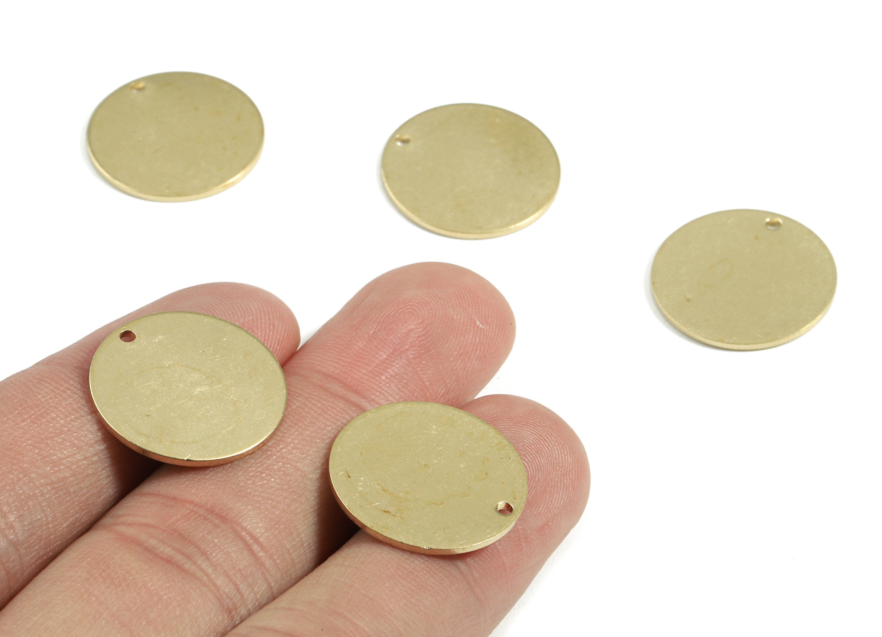 Personalized stamping blank - Brass Round Stamping Blank - Raw Brass Round Earring Charms - Earring Findings  - 18.93x18.93x1.14mm - PP3048 - DOMEDBAZAAR