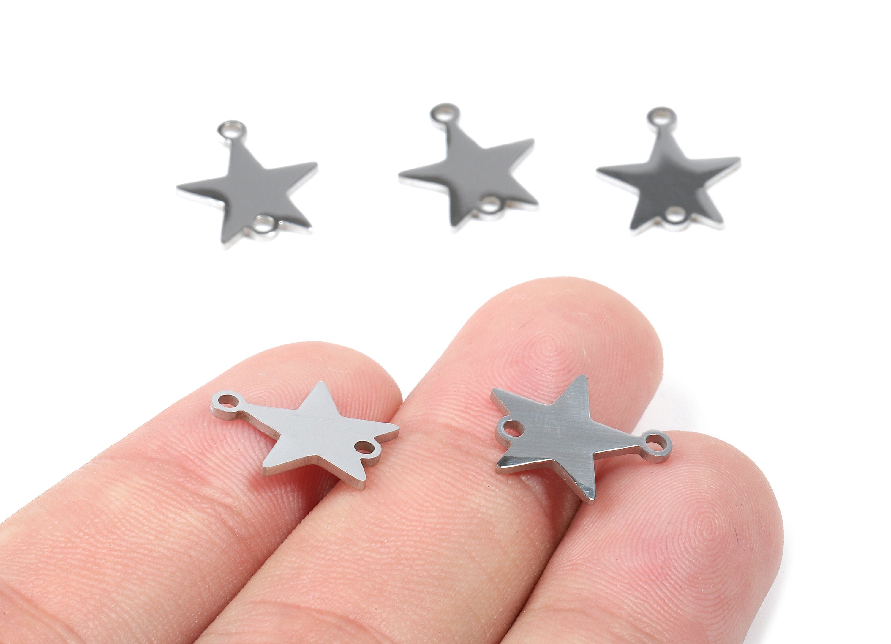 Stainless Steel Star Connector - Star Earrings Charms and Pendant - Bracelet Pendant - 15.01x12.06x0.94mm - SS1117 - DOMEDBAZAAR