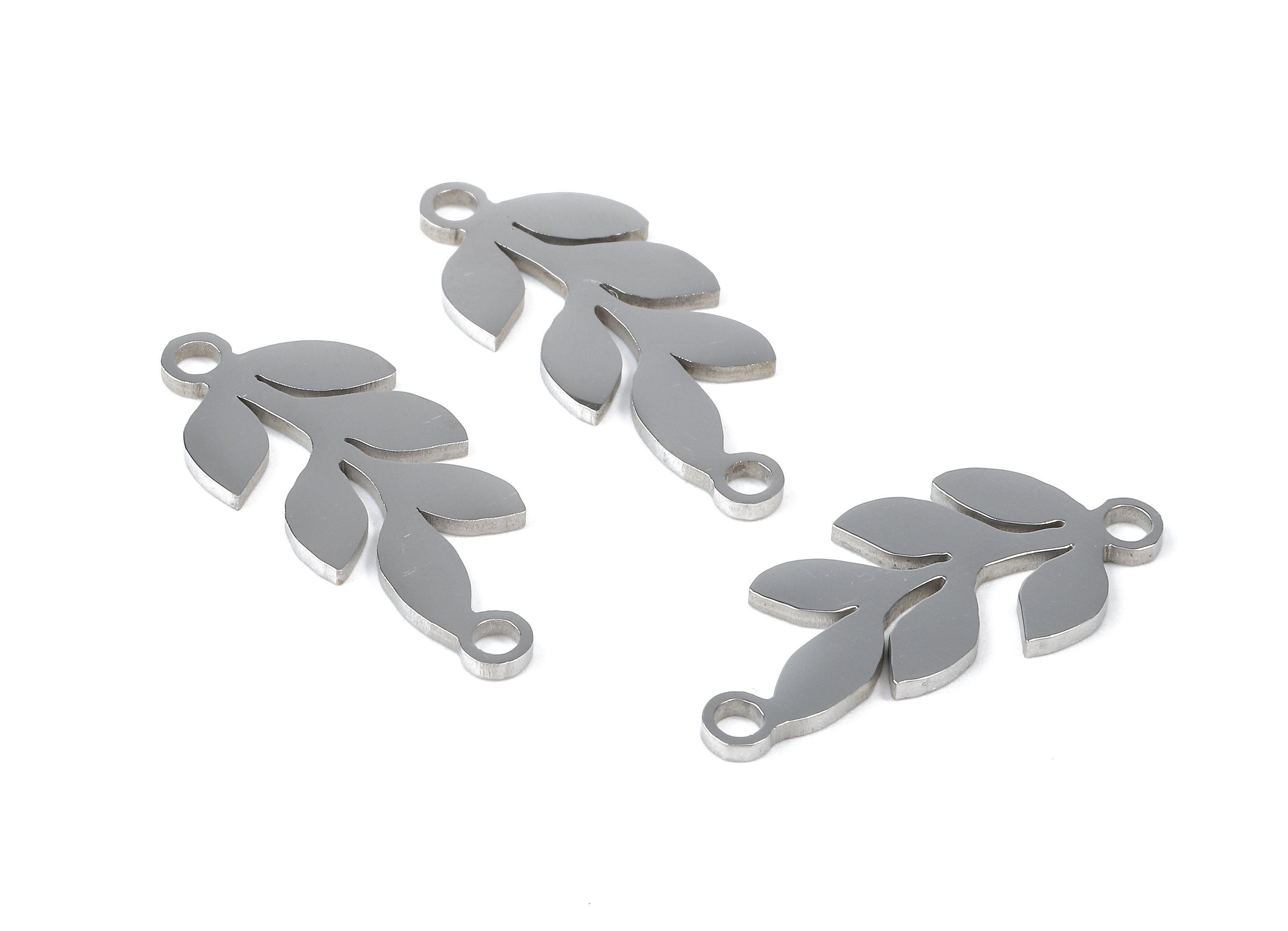 Stainless Steel Branch Connector - Branch Earrings Charms and Pendant - Bracelet Pendant - 22.86x10.03x0.95mm - SS1149 - DOMEDBAZAAR